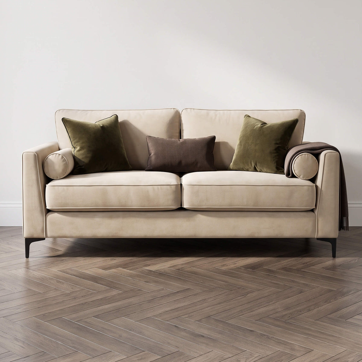 Adam Beige 3 Seater Sofa