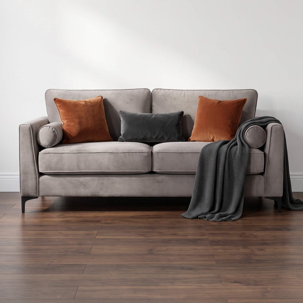 Adam Grey 3 Seater Sofa