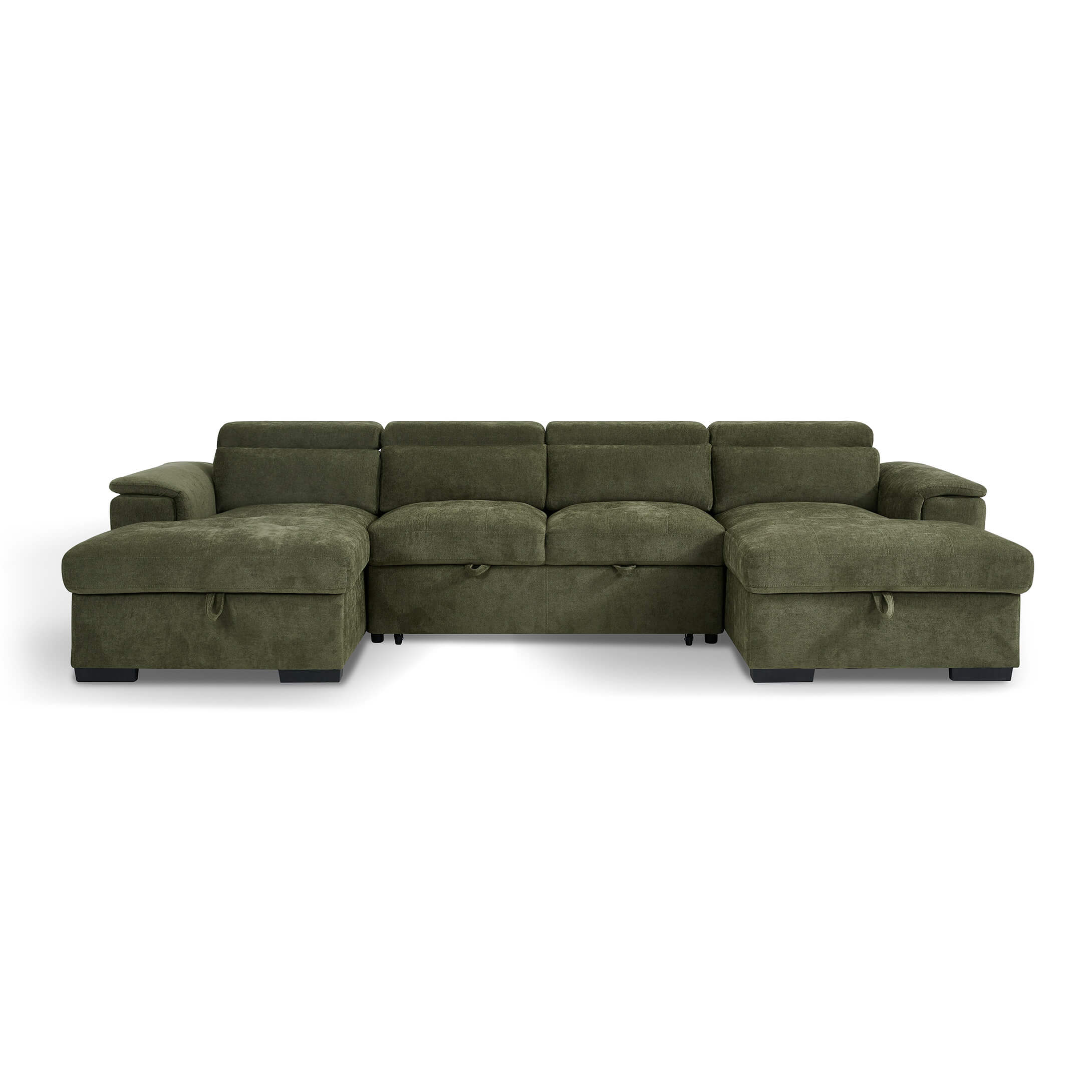 Alaya Green U Shape Corner Sofa Bed