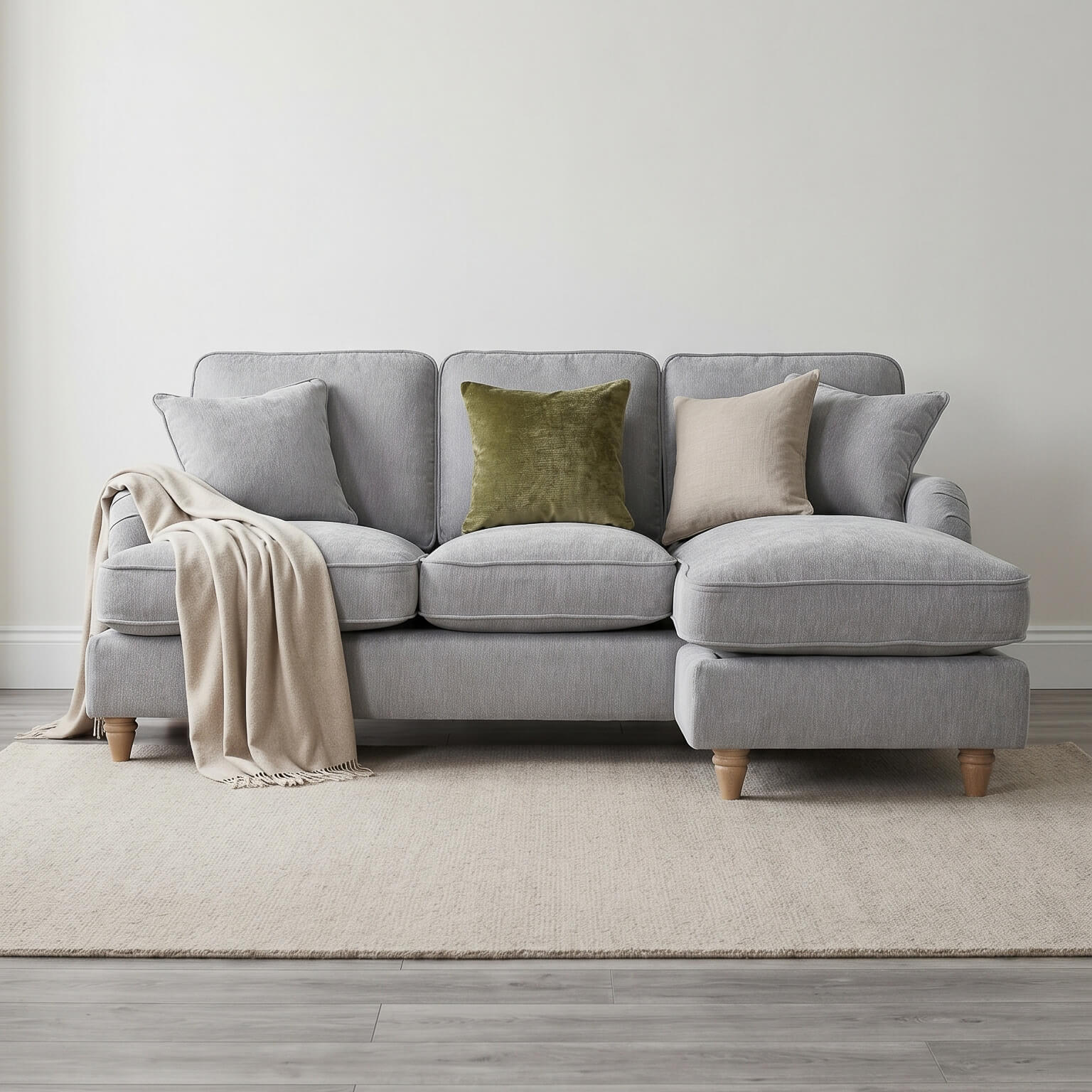 Anika Grey Right Chaise Corner Sofa