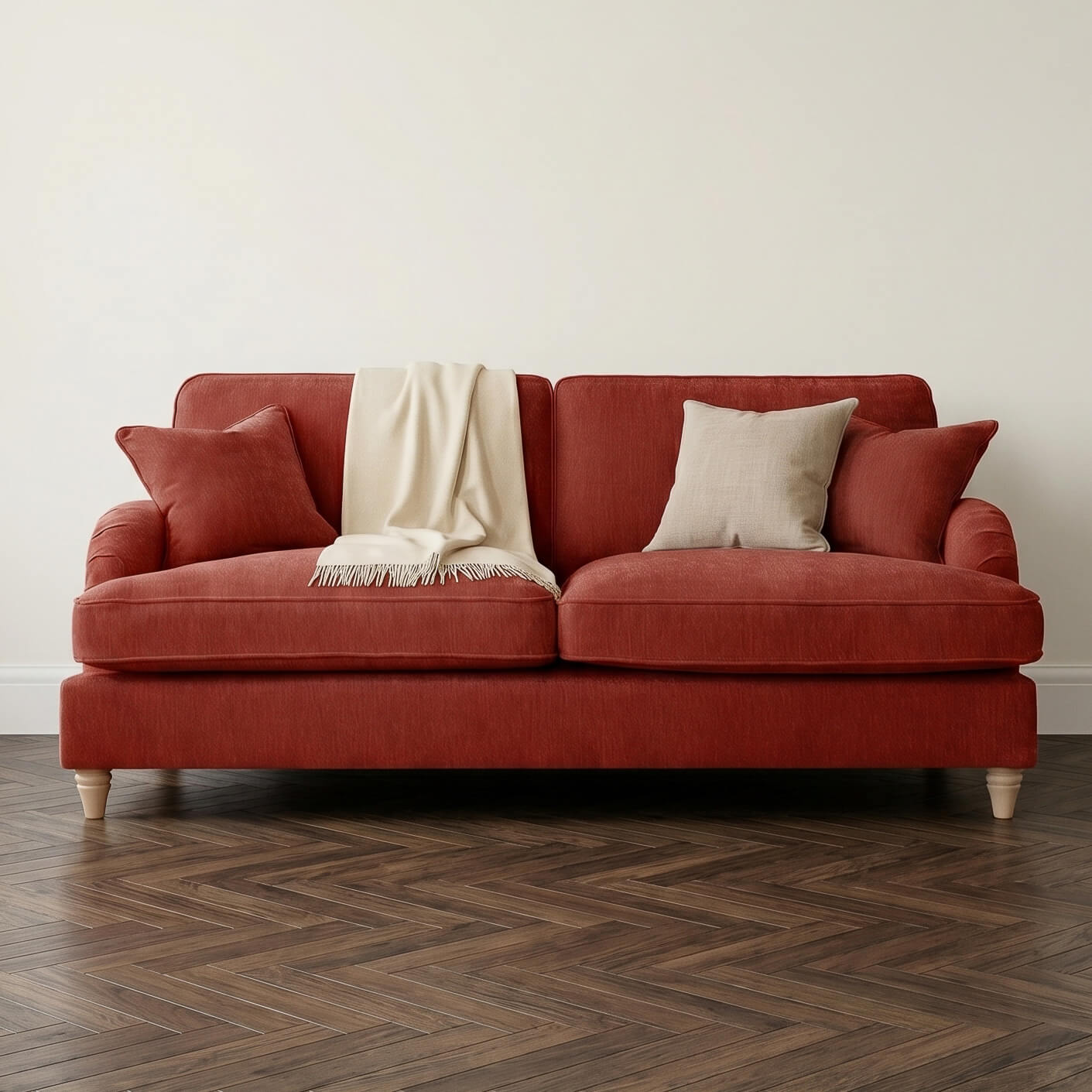 Anika Red 3 Seater Sofa