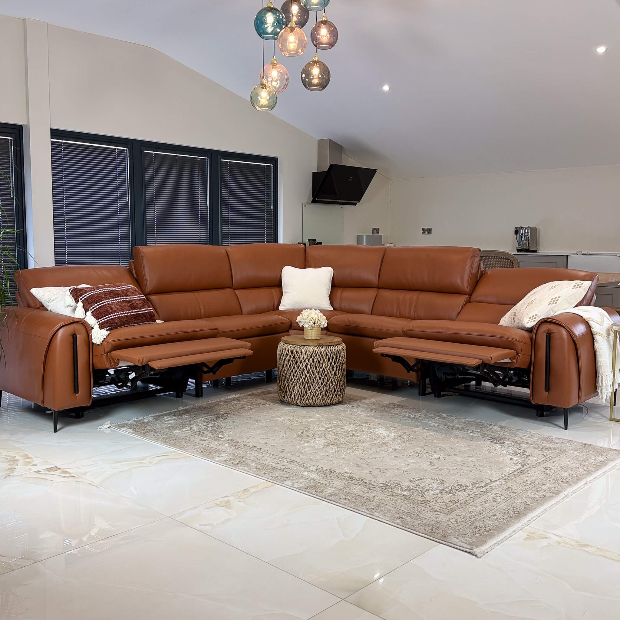 Arizona Brown Power Corner Recliner Sofa