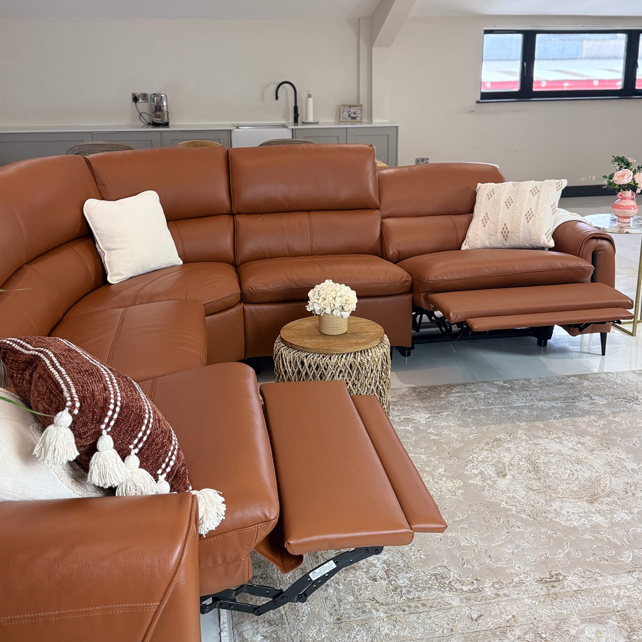 Arizona Brown Power Corner Recliner Sofa