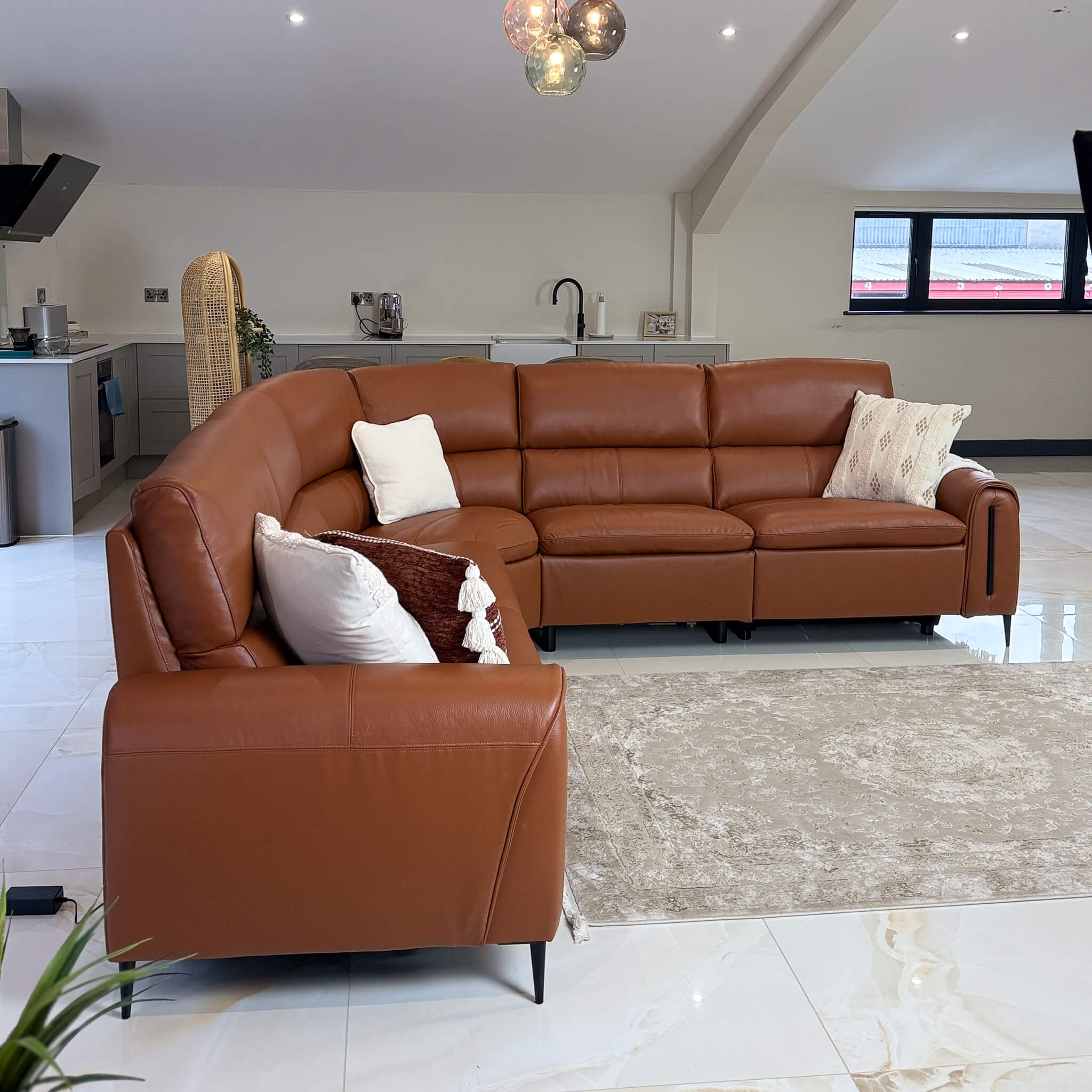 Arizona Brown Power Corner Recliner Sofa