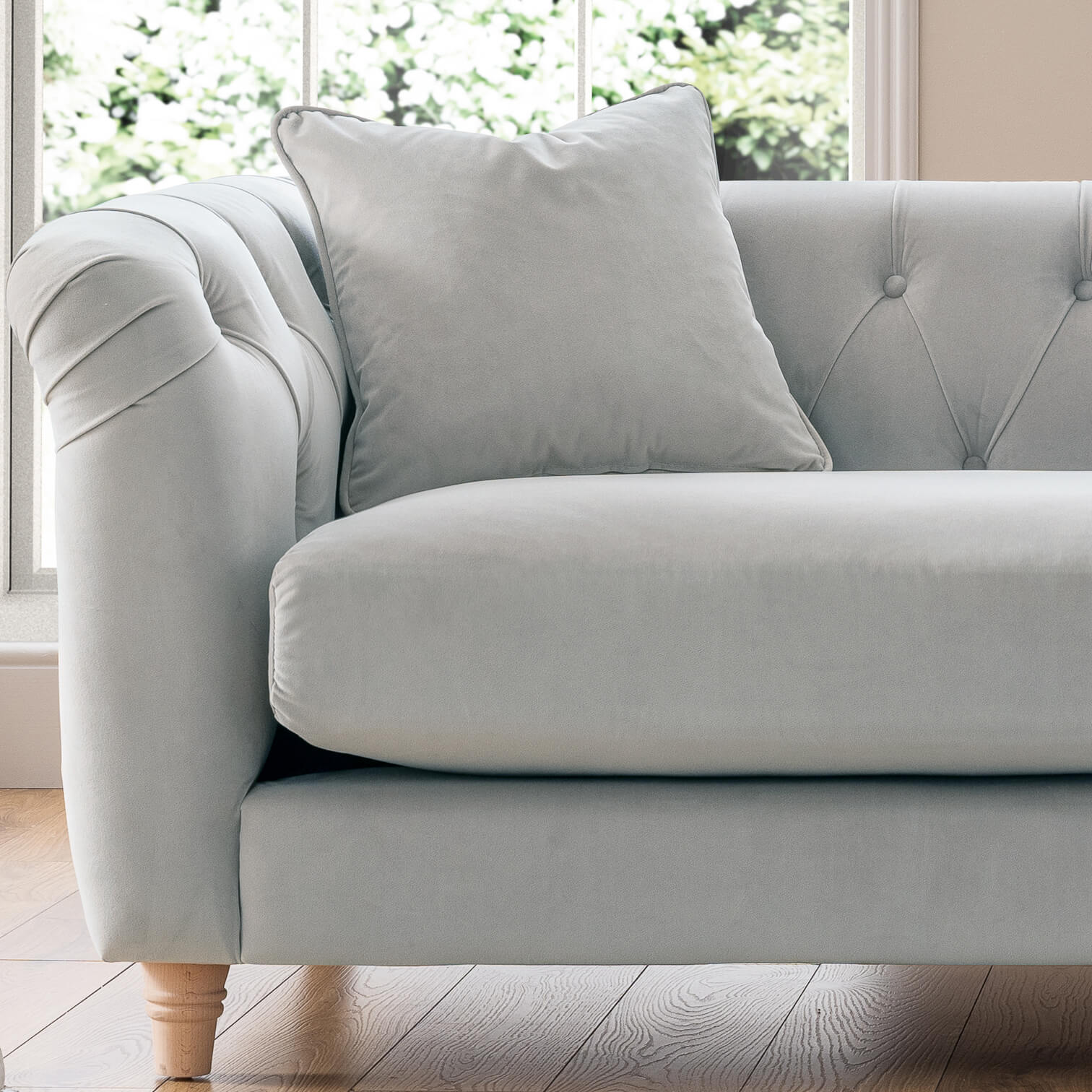 Ashby Grey Chesterfield 3 Seater Sofa
