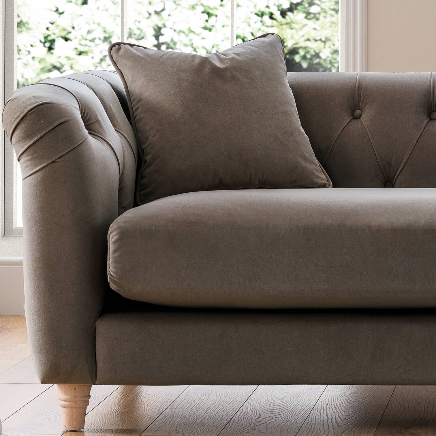 Ashby Brown Chesterfield 3 Seater Sofa