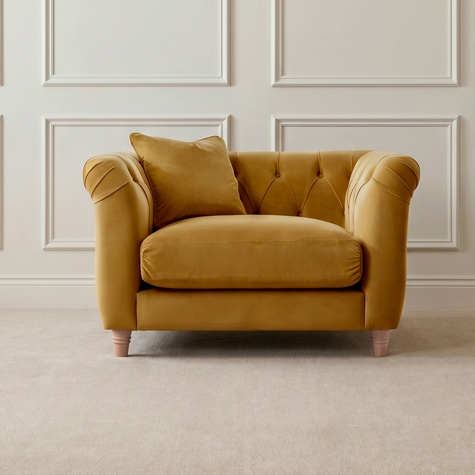 Ashby Yellow Chesterfield Armchair