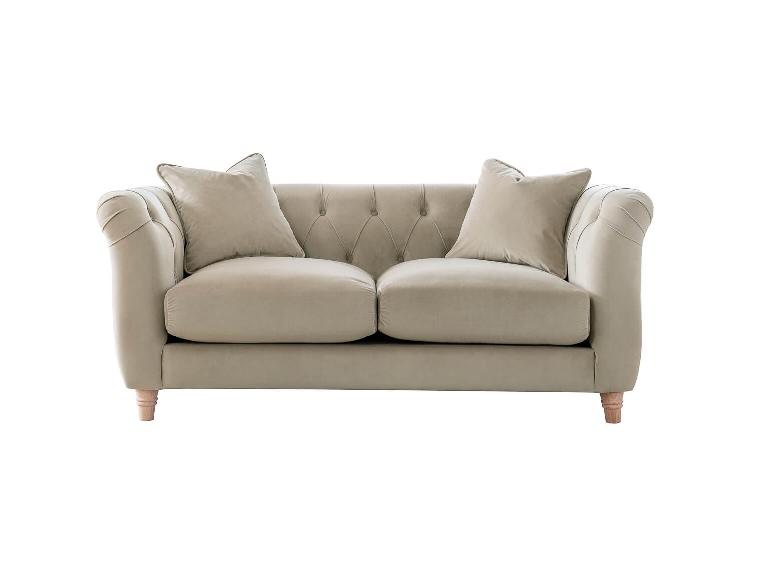 Ashby Beige Chesterfield 2 Seater Sofa