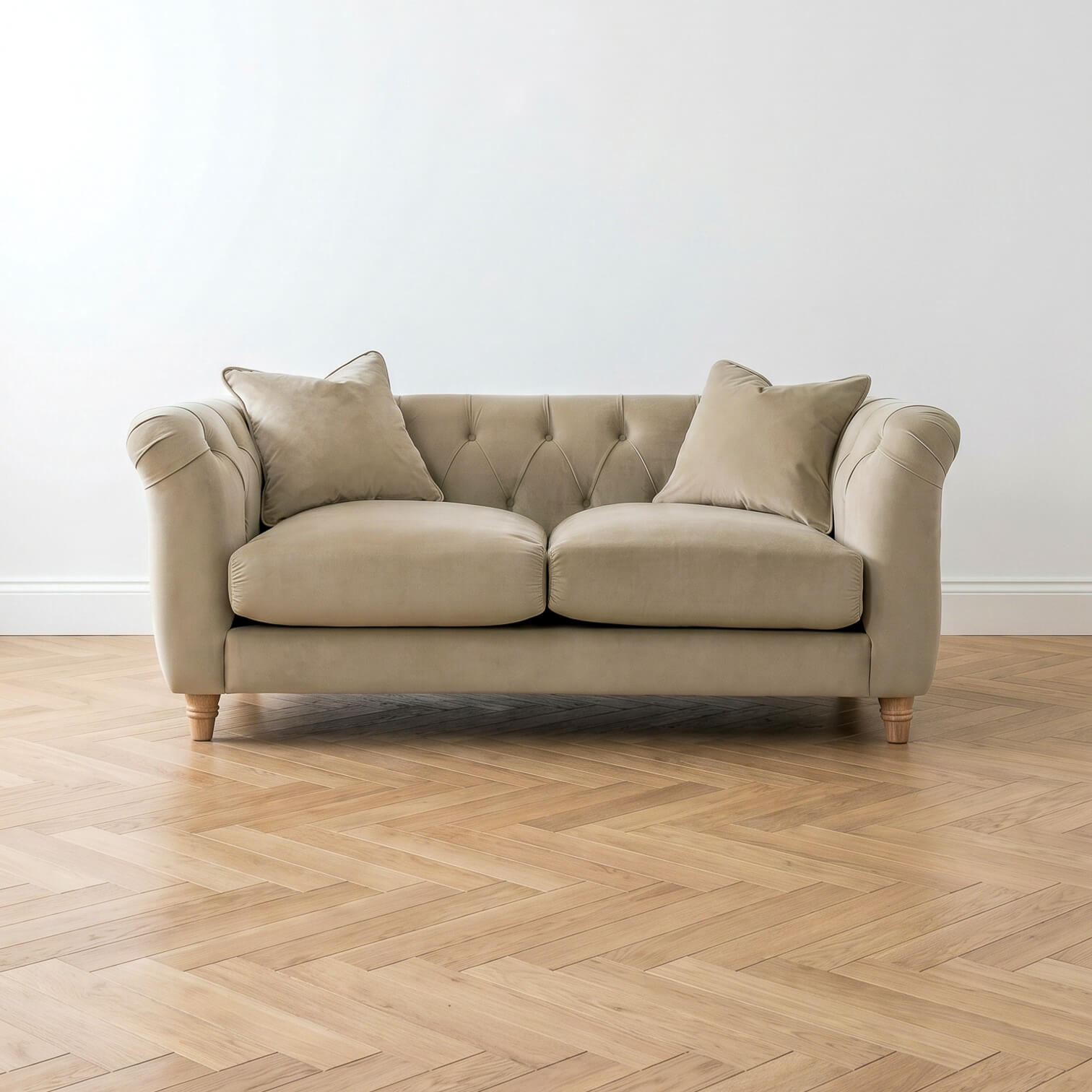 Ashby Beige Chesterfield 2 Seater Sofa