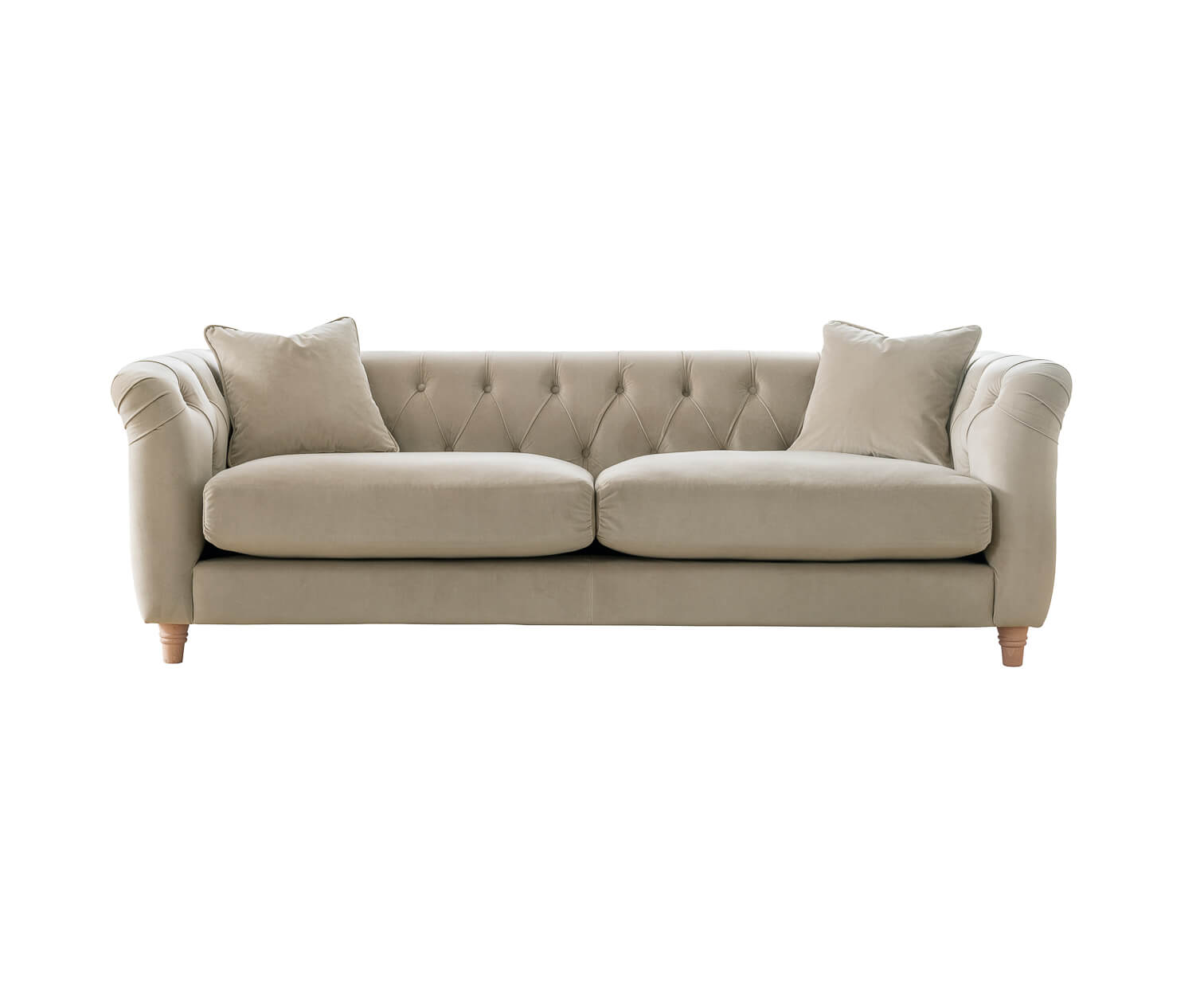 Ashby Beige Chesterfield 3 Seater Sofa