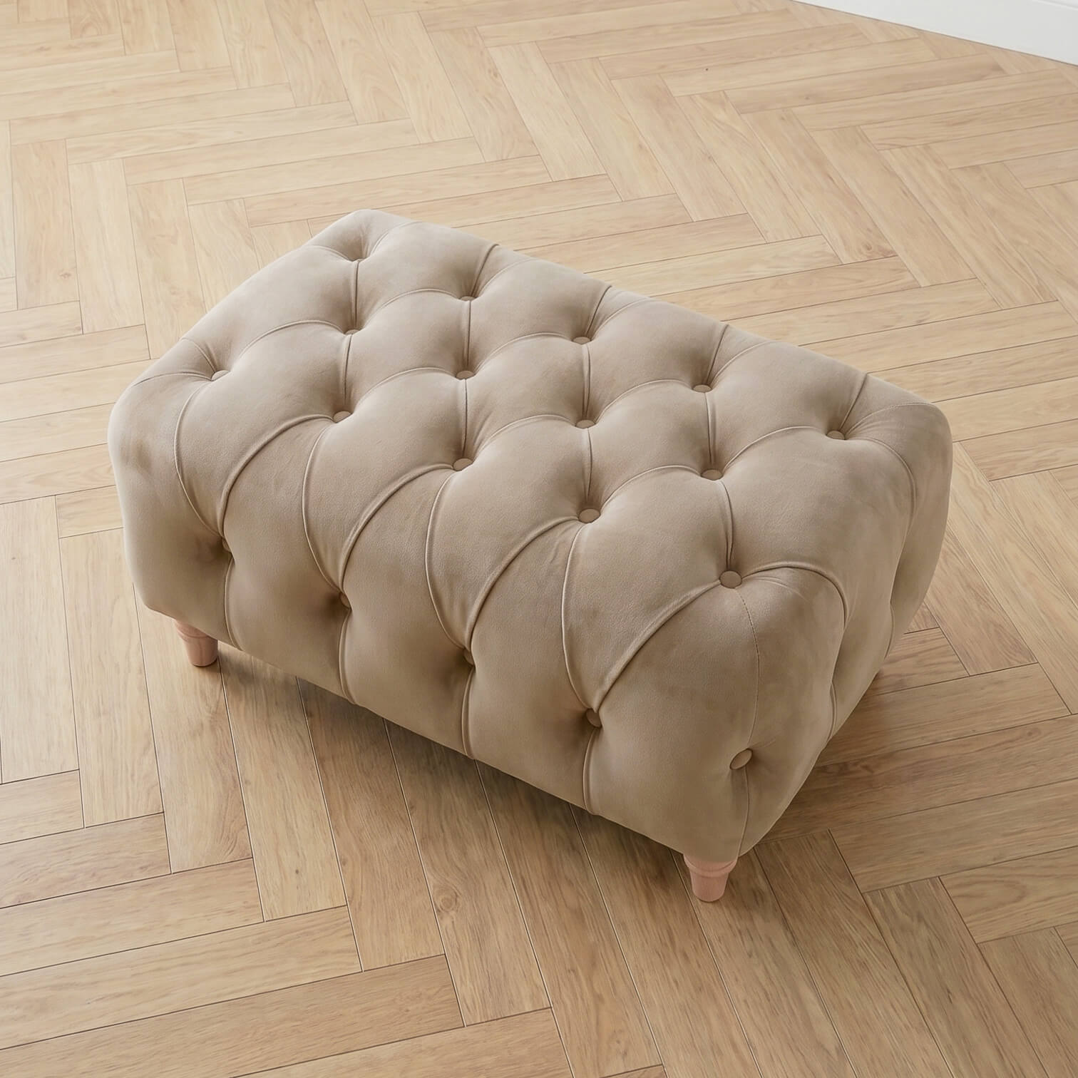 Ashby Beige Chesterfield Footstool