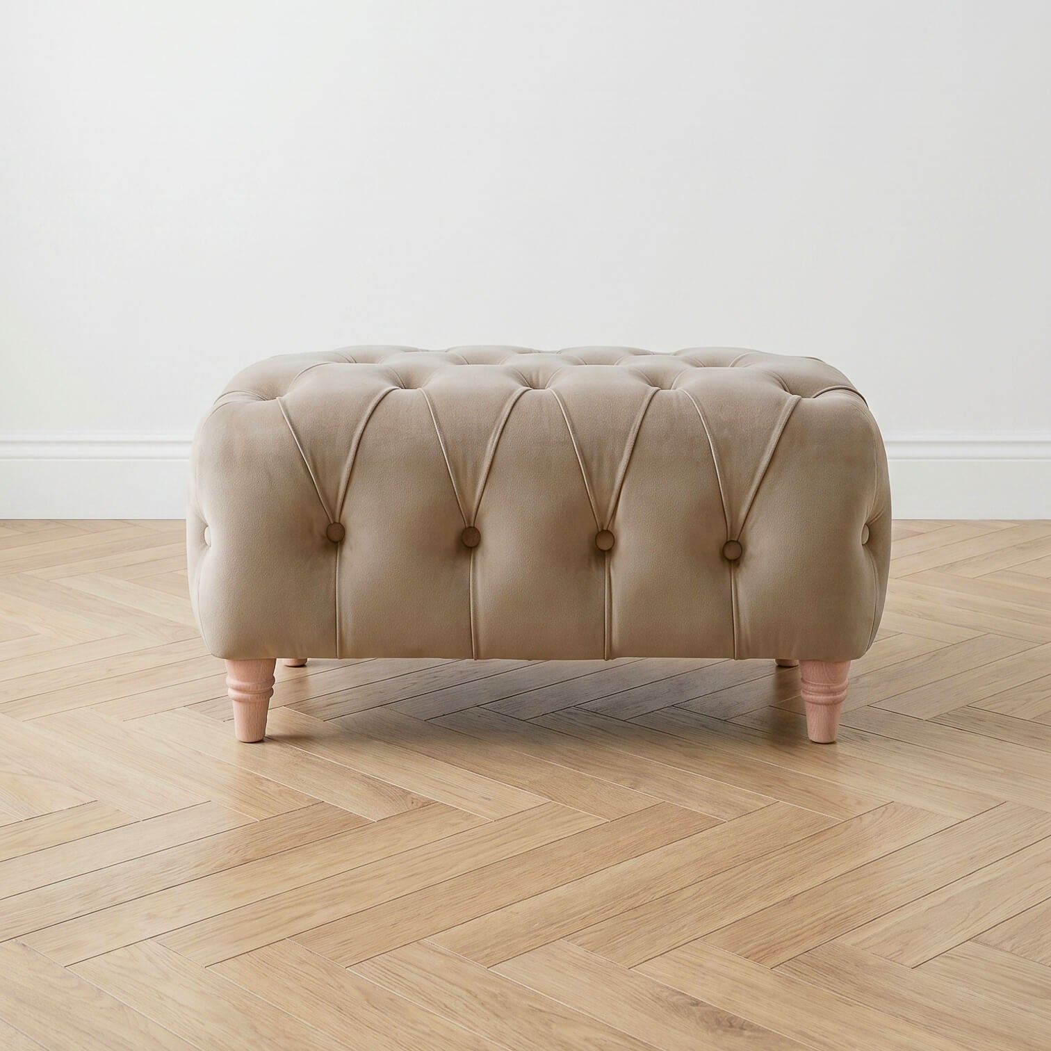 Ashby Beige Chesterfield Footstool