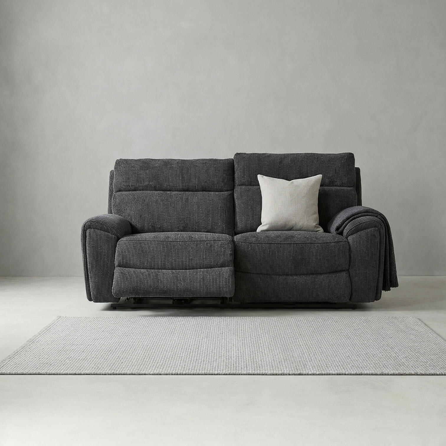 Atlanta Black 3 Seater Power Recliner