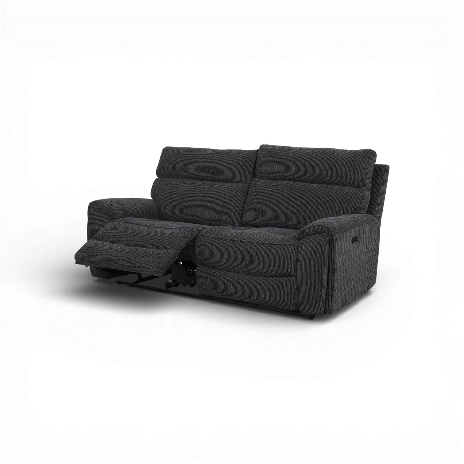Atlanta Black 3 Seater Power Recliner