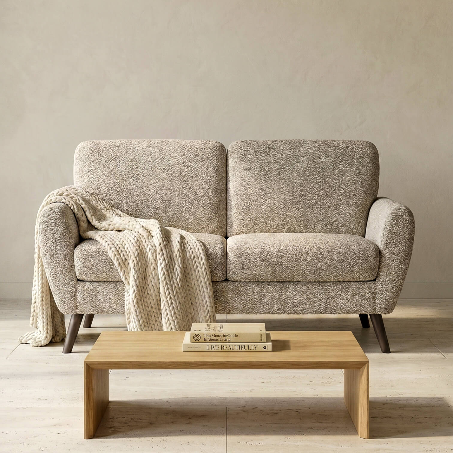 Avena Beige 2 Seater Sofa