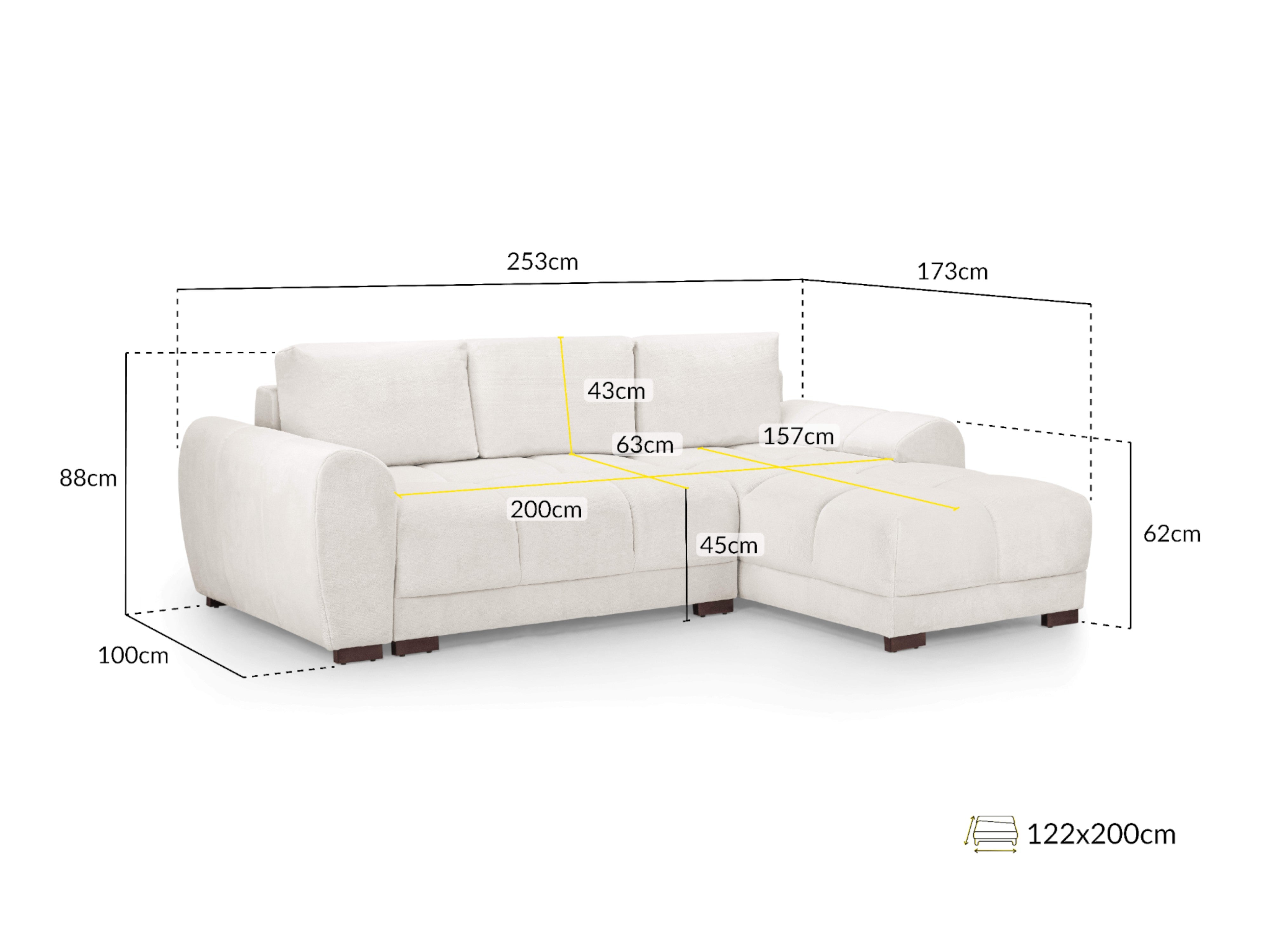 Avoro Cream Corner Sofa Bed