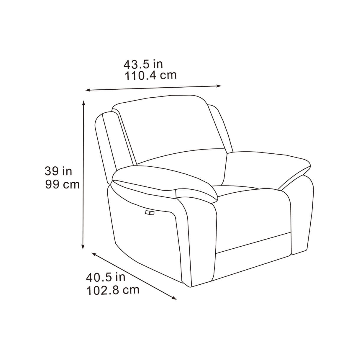 Belagio Blue Power Recliner Armchair