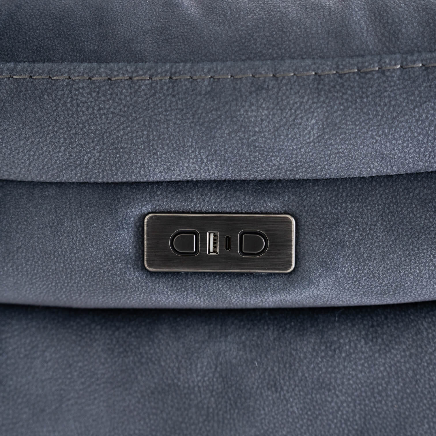 Belagio Blue 3 Seater Power Recliner Sofa