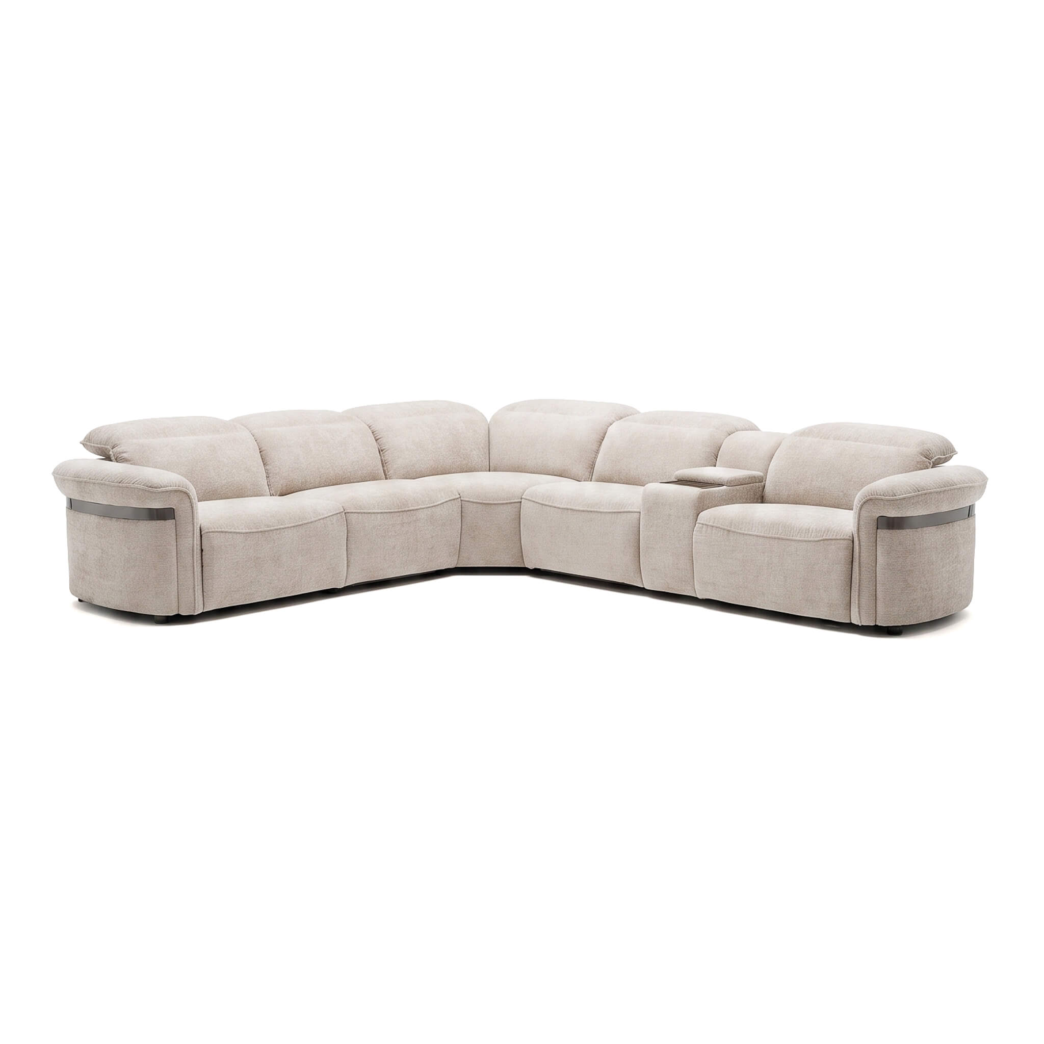 Bicester Beige Power Corner Recliner Sofa with Console