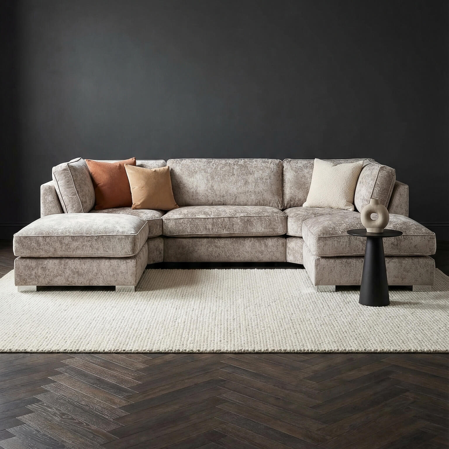 Bishop Beige U Shape Corner Sofa