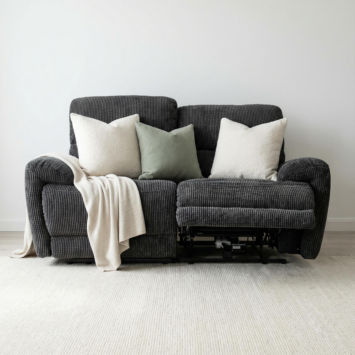 Cairo Black 2 Seater Power Recliner Sofa