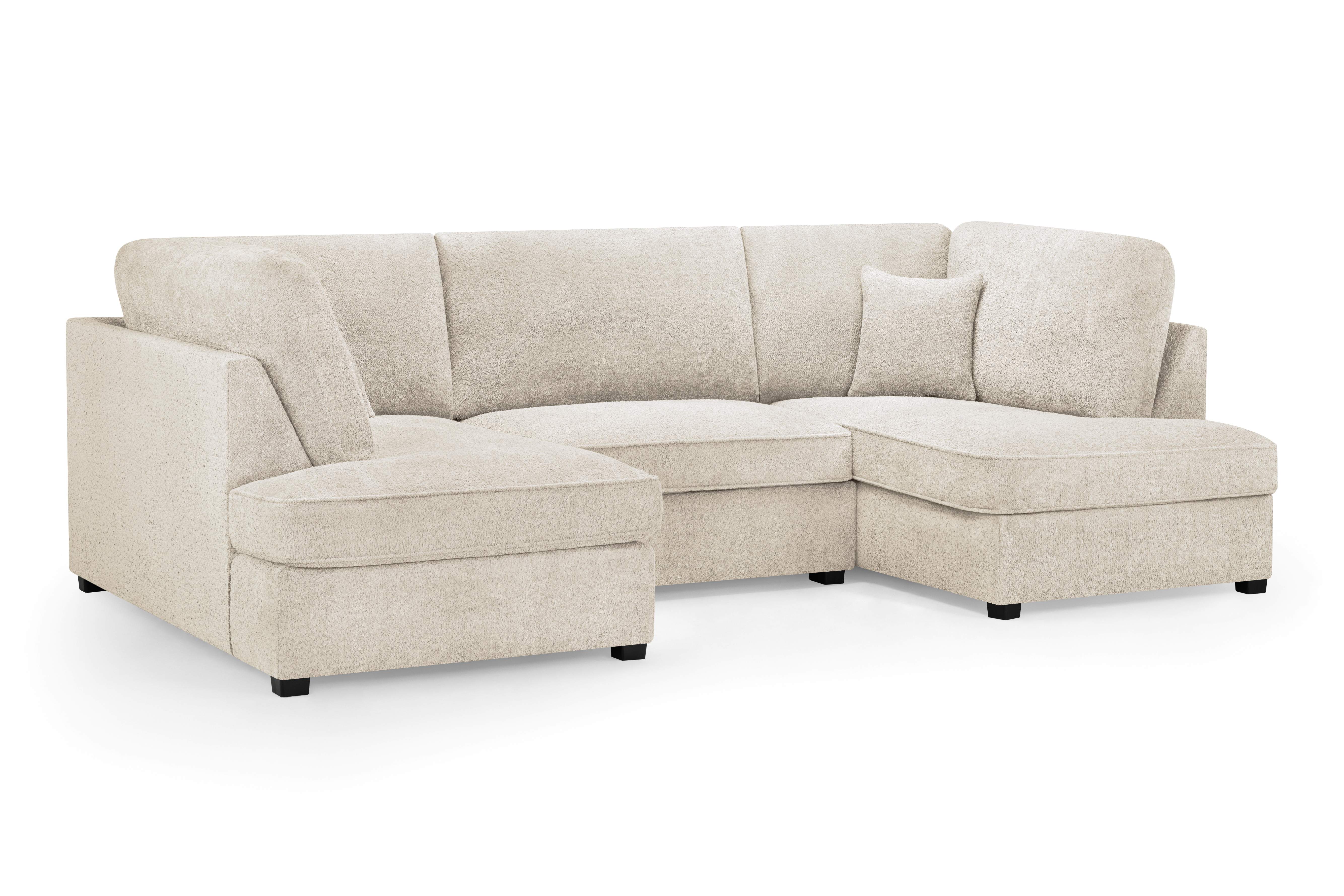 Carmelle Boucle Beige U Shape Corner Sofa