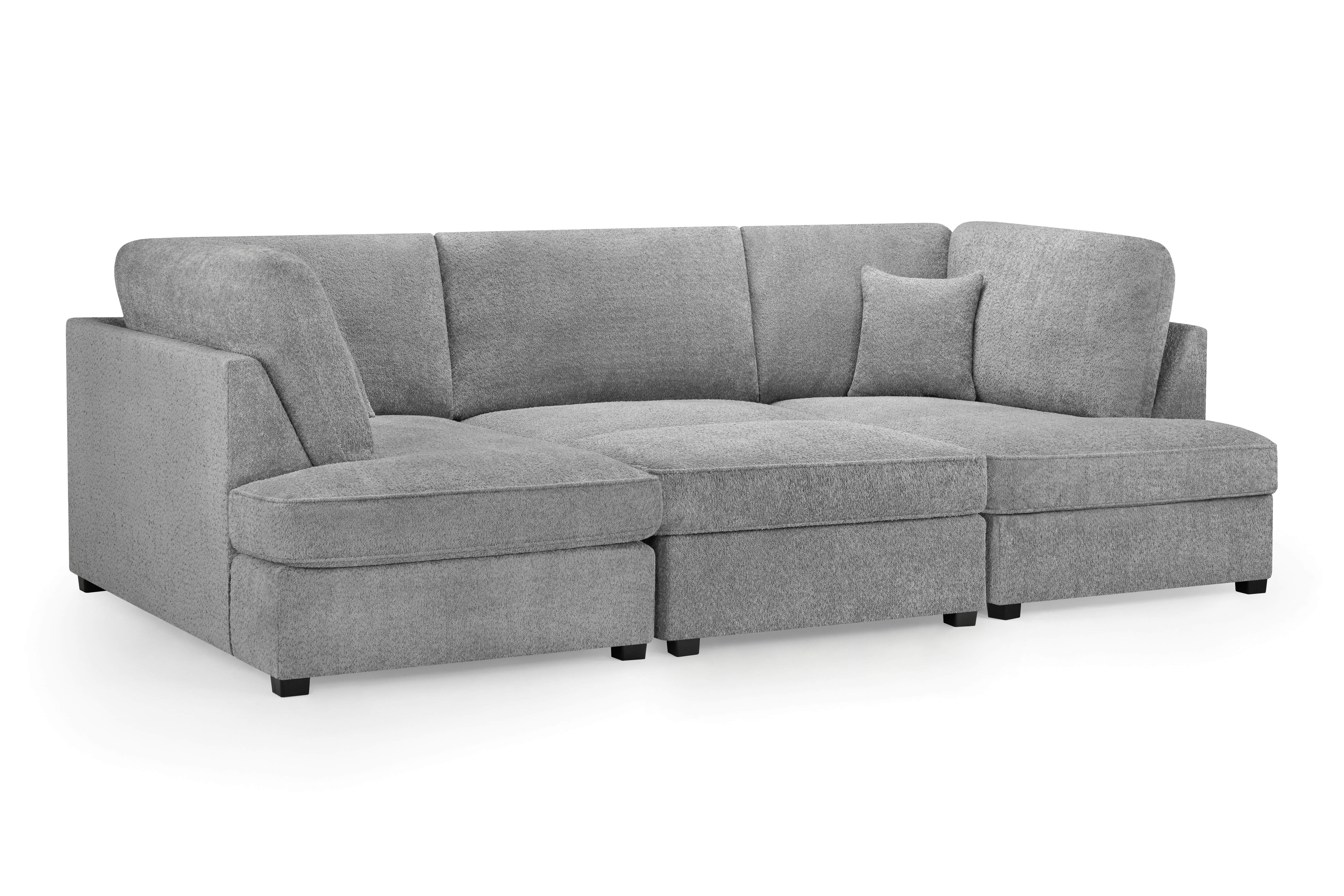 Carmelle Boucle Grey U Shape Corner Sofa