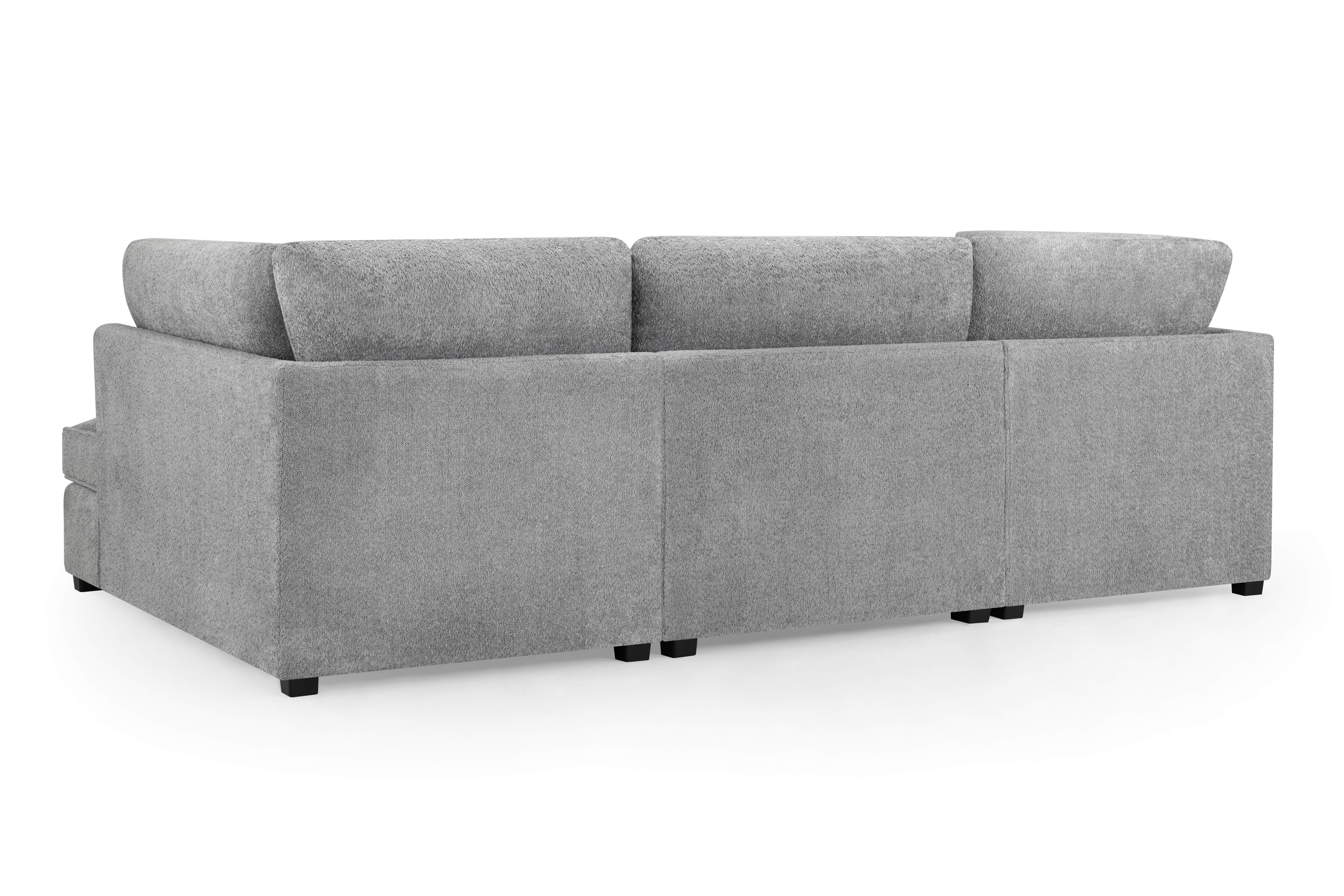 Carmelle Boucle Grey U Shape Corner Sofa
