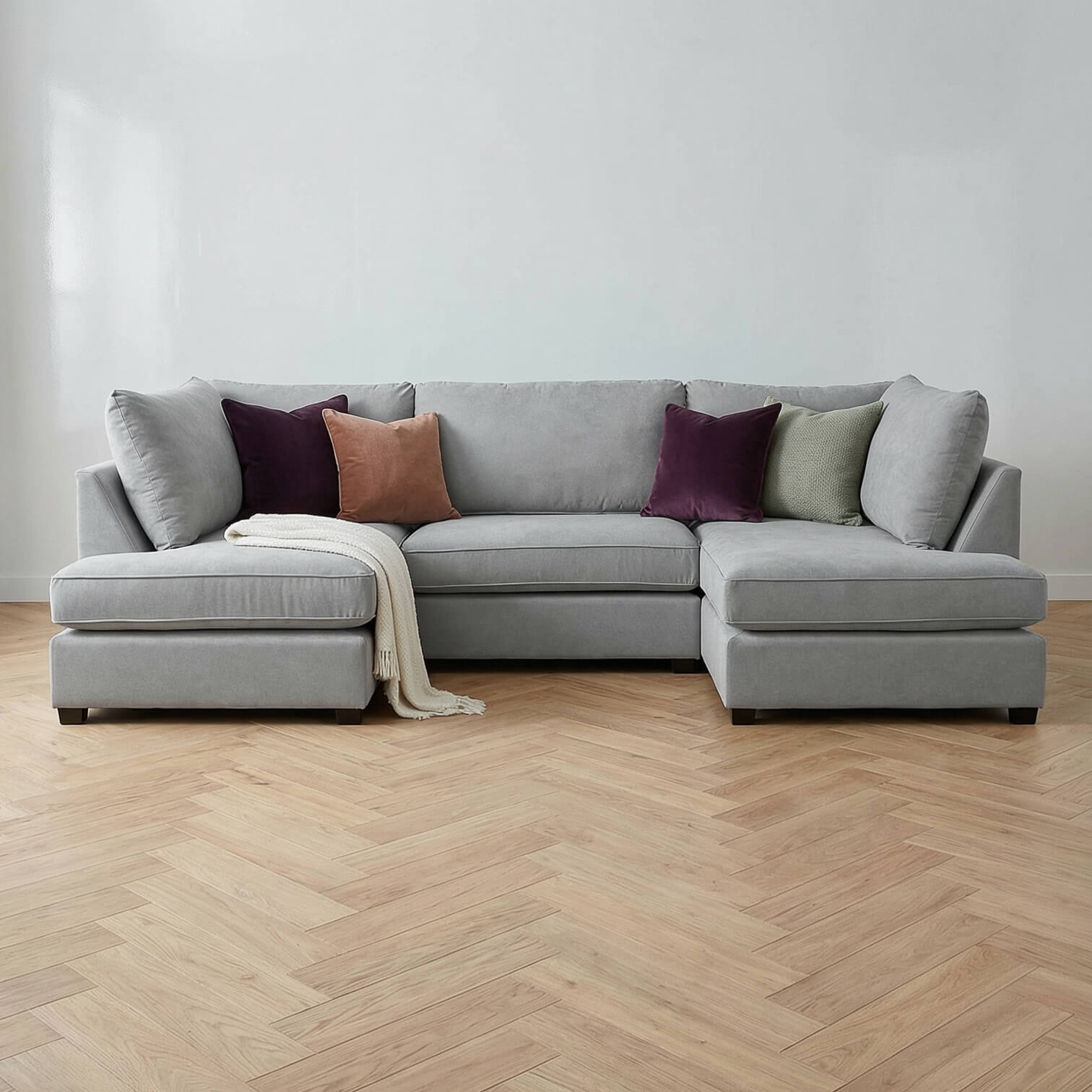 Carmelle Grey U Shape Corner Sofa