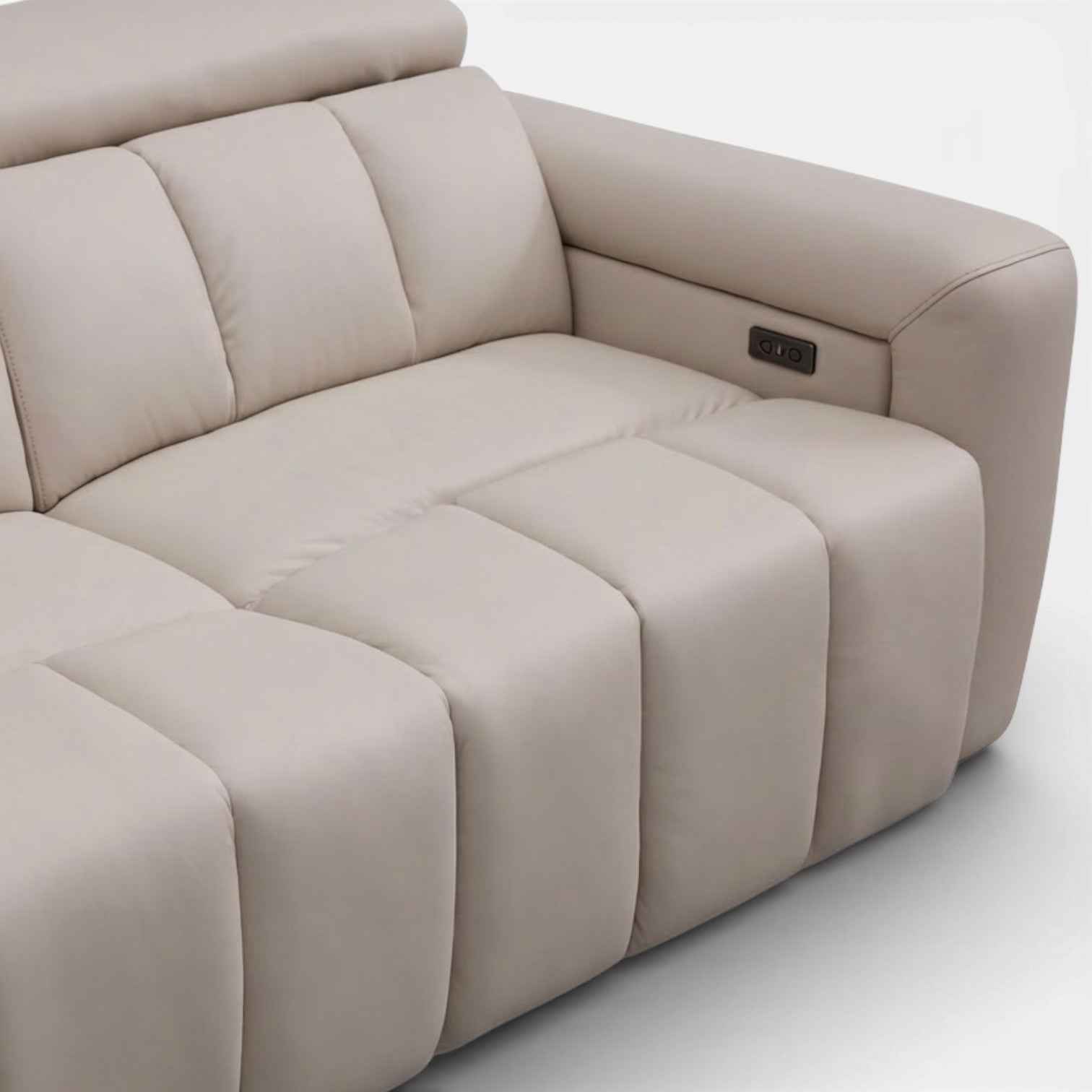 Dallas Beige 3 Seater Power Slider Sofa