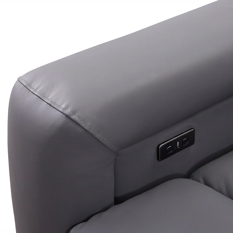 Dallas Grey 3 Seater Power Slider Sofa