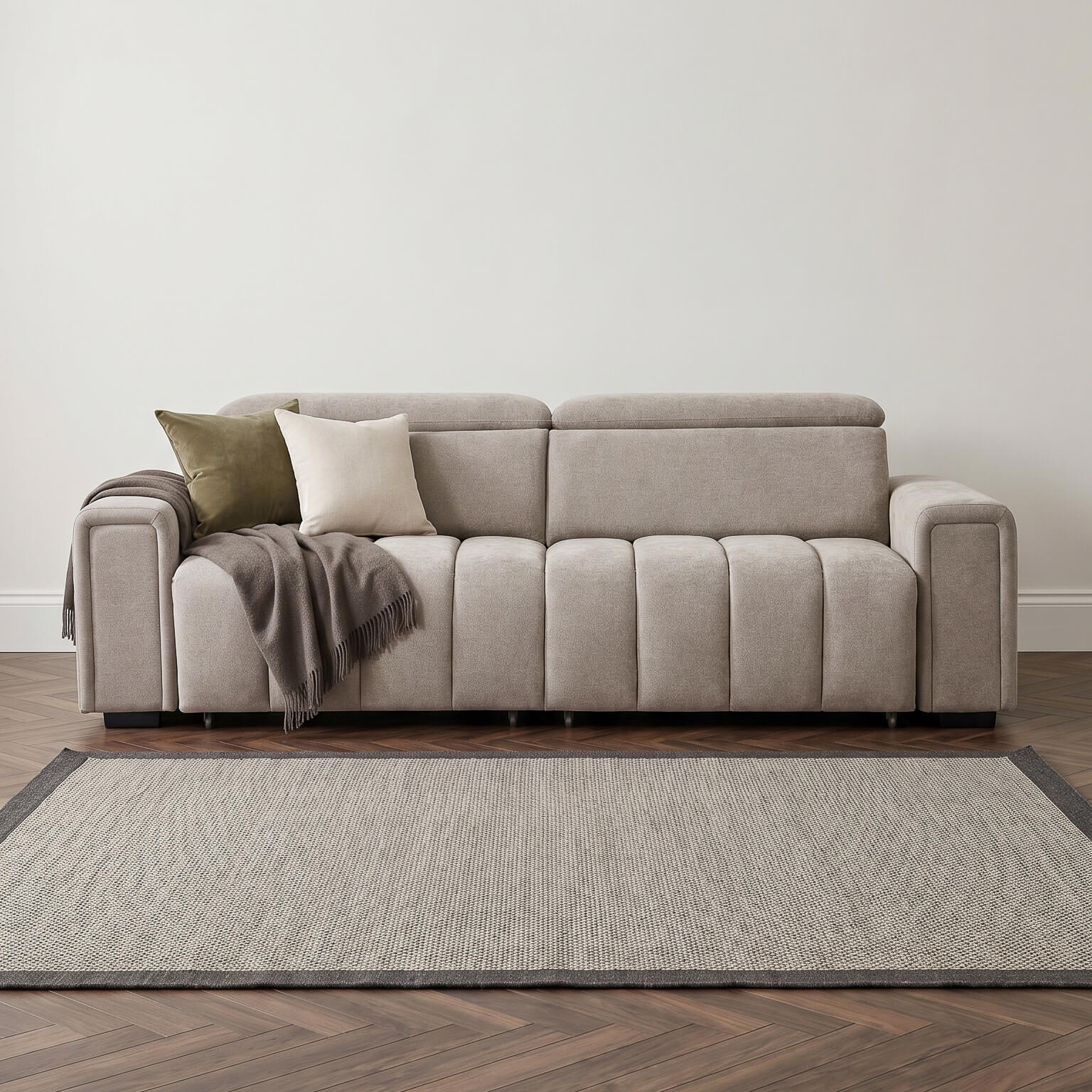 Drift Beige 3 Seater Power Slider Sofa