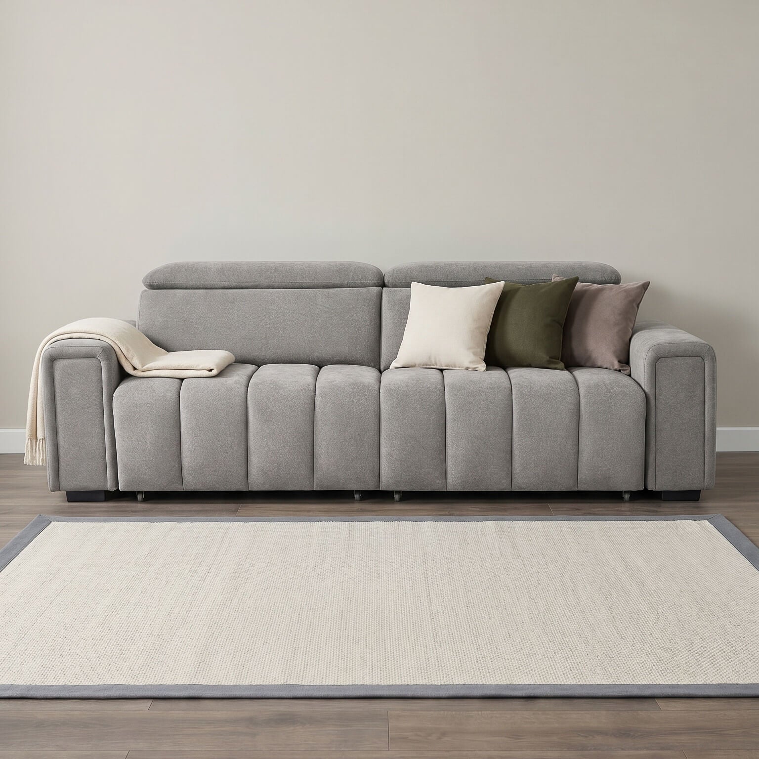 Drift Grey 3 Seater Power Slider Sofa
