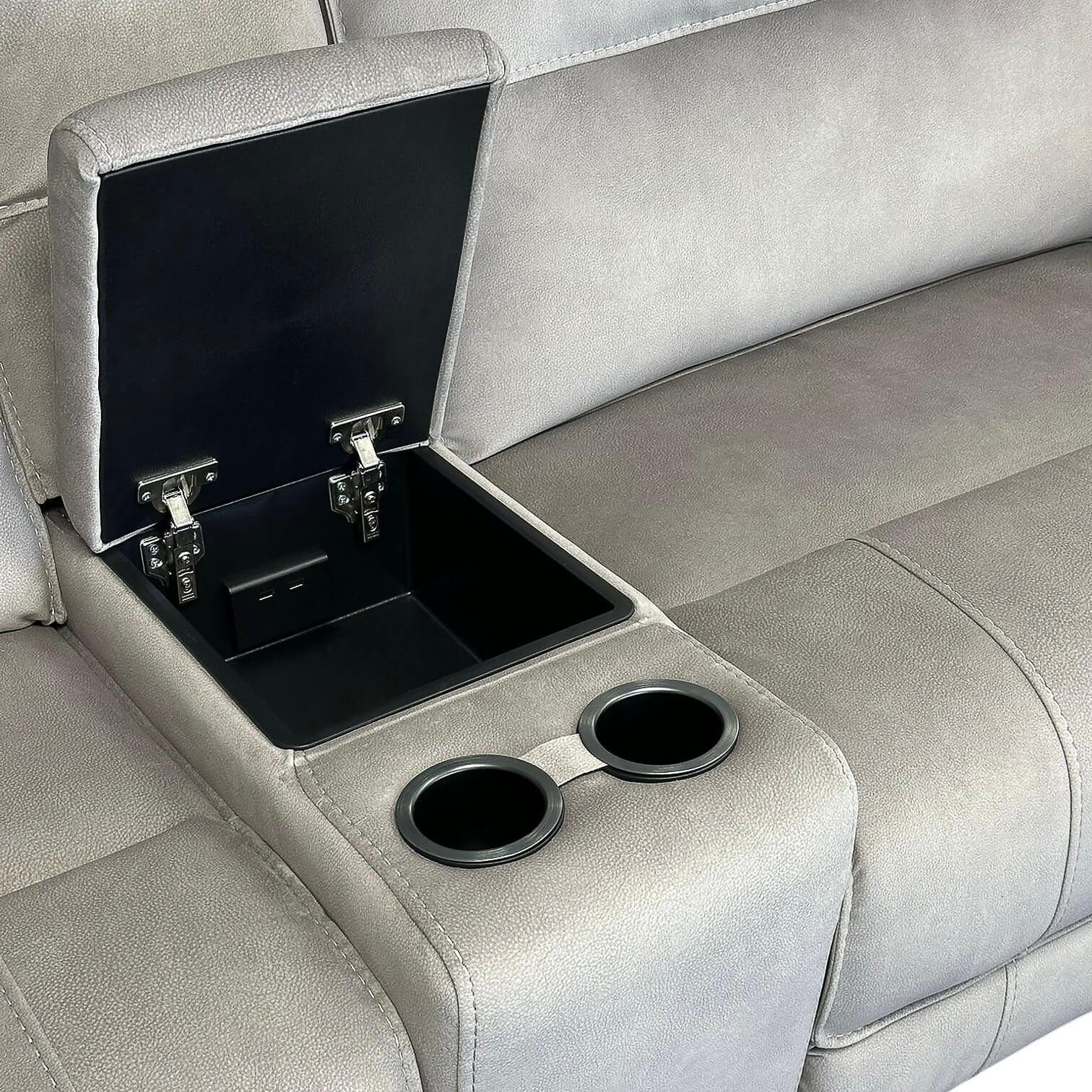 Excalibur Beige Power Corner Recliner Sofa with Console