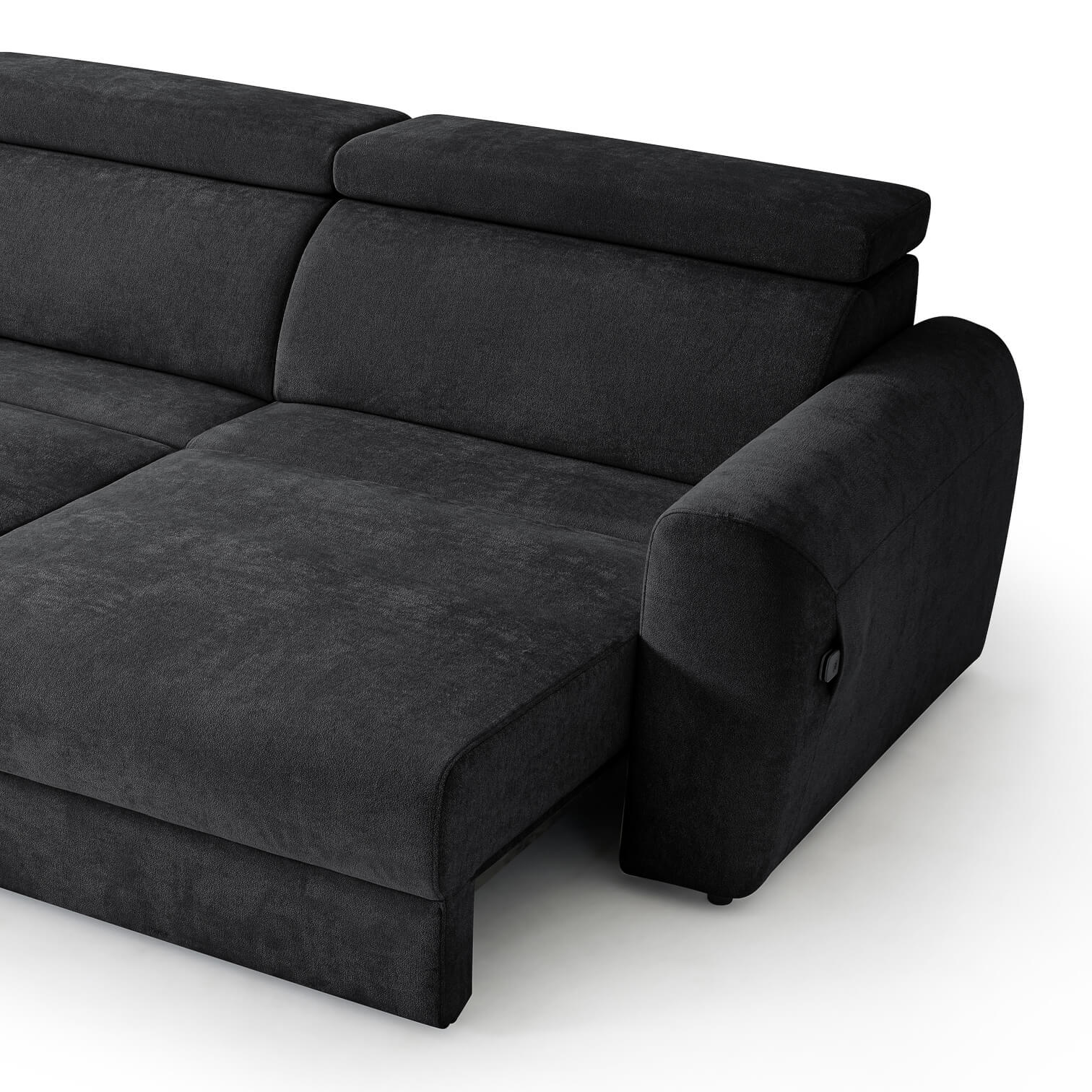 Flex Black 3 Seater Power Slider Sofa