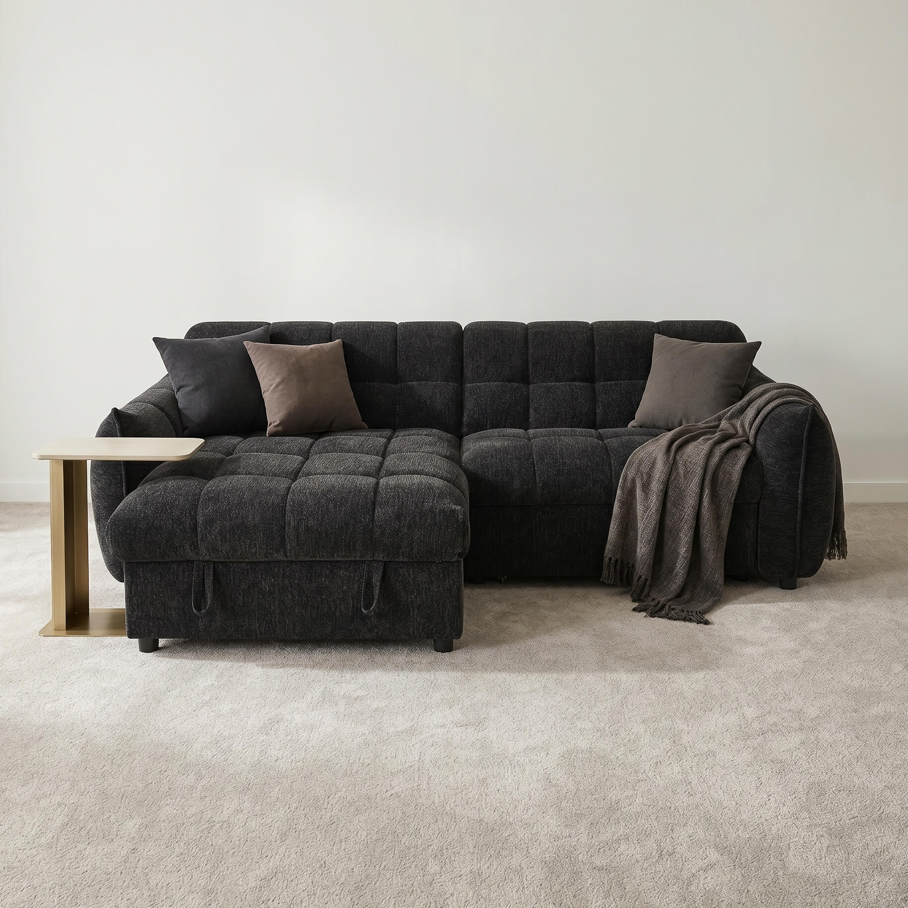 Florida Black Universal Corner Sofa Bed