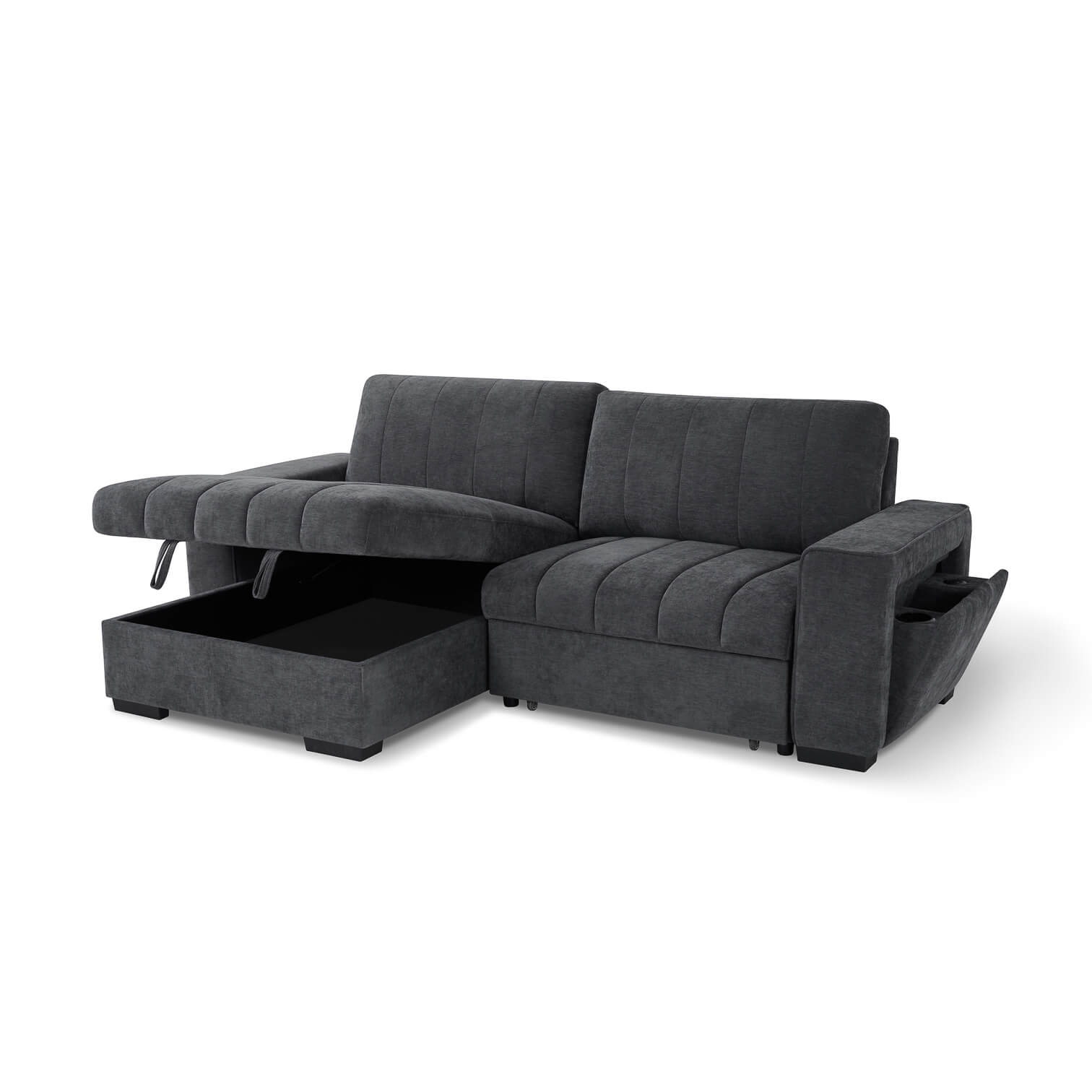 Franklin Grey Universal Corner Sofa Bed with USB & Storage