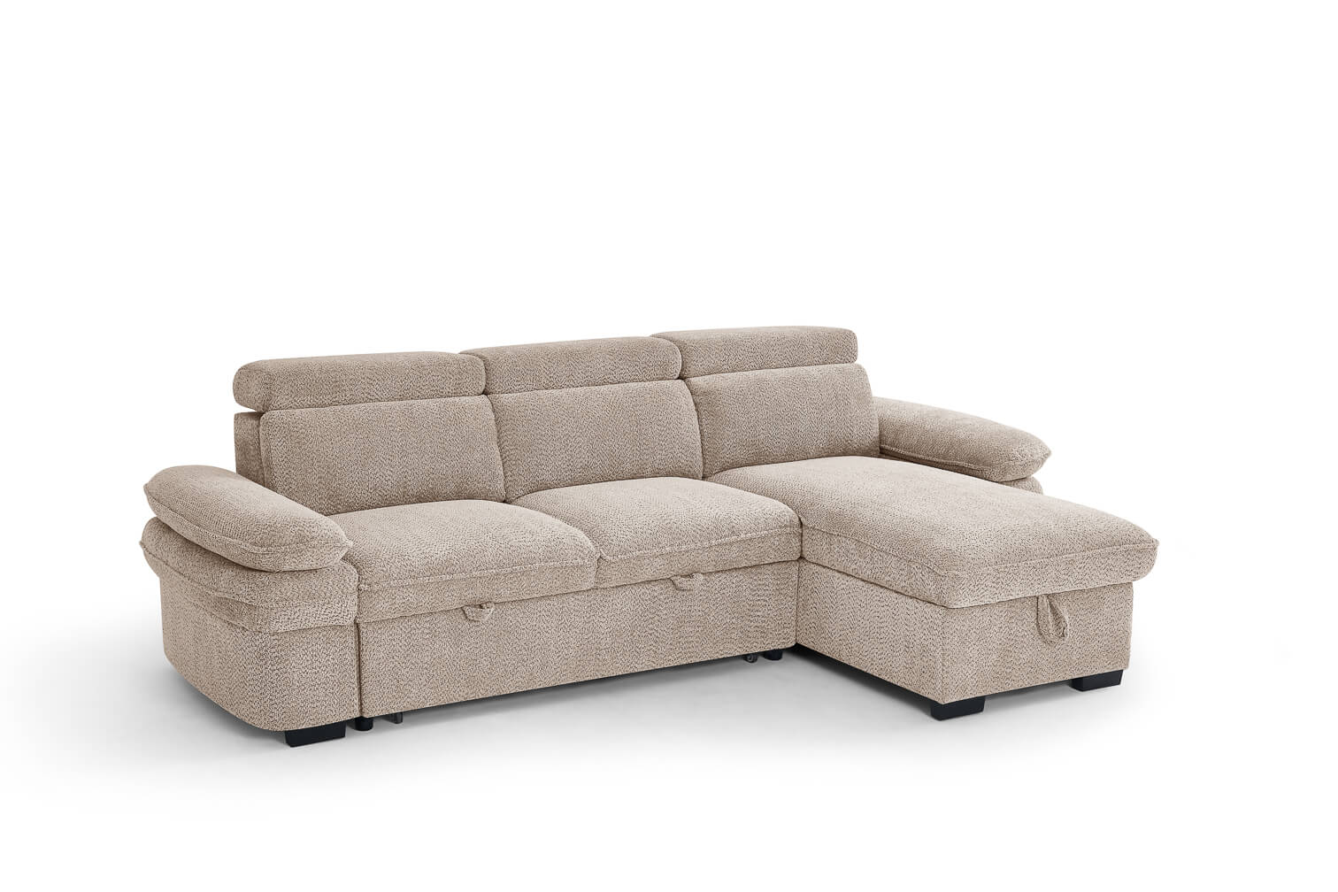 Harlow Beige Corner Sofa Bed