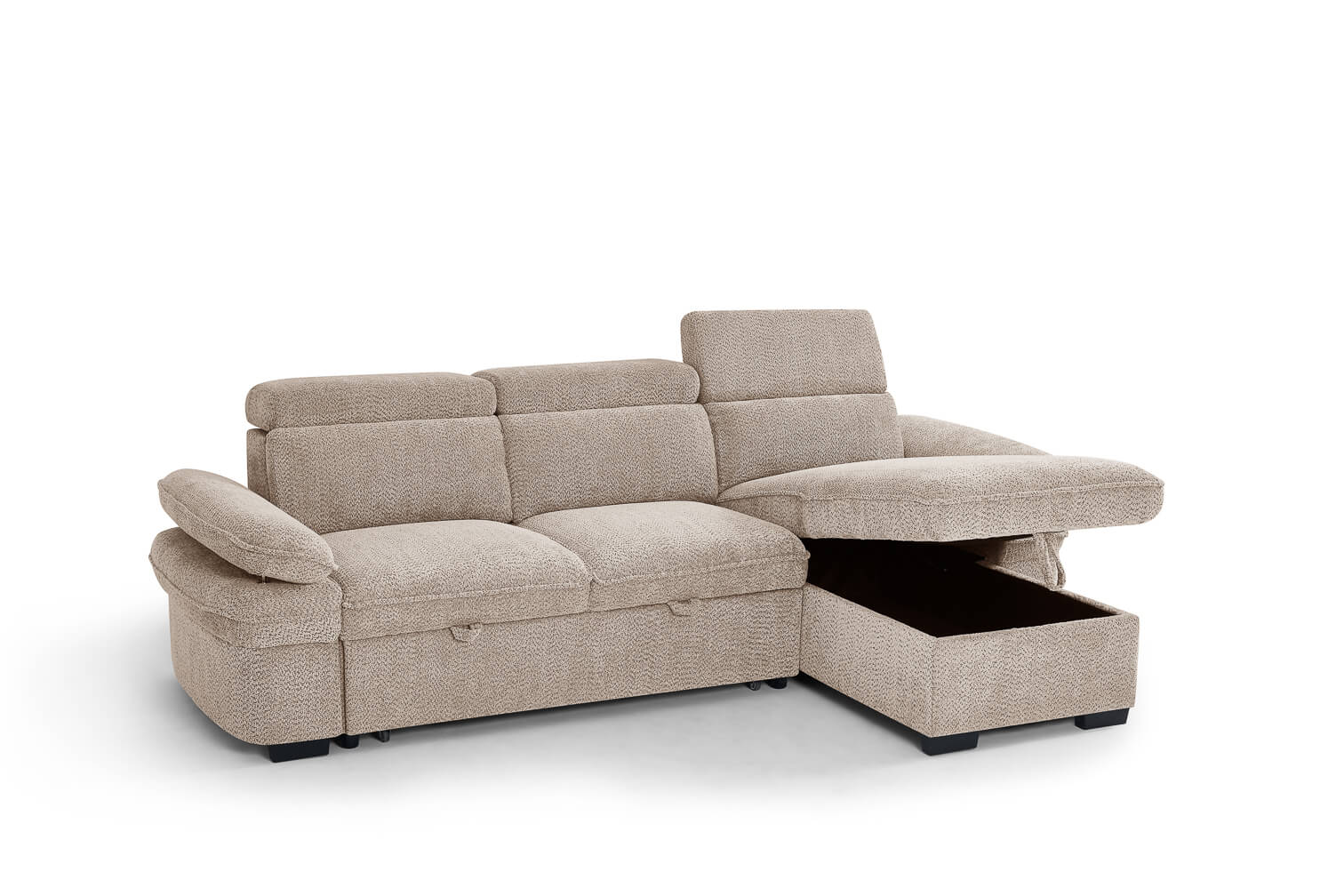 Harlow Beige Corner Sofa Bed