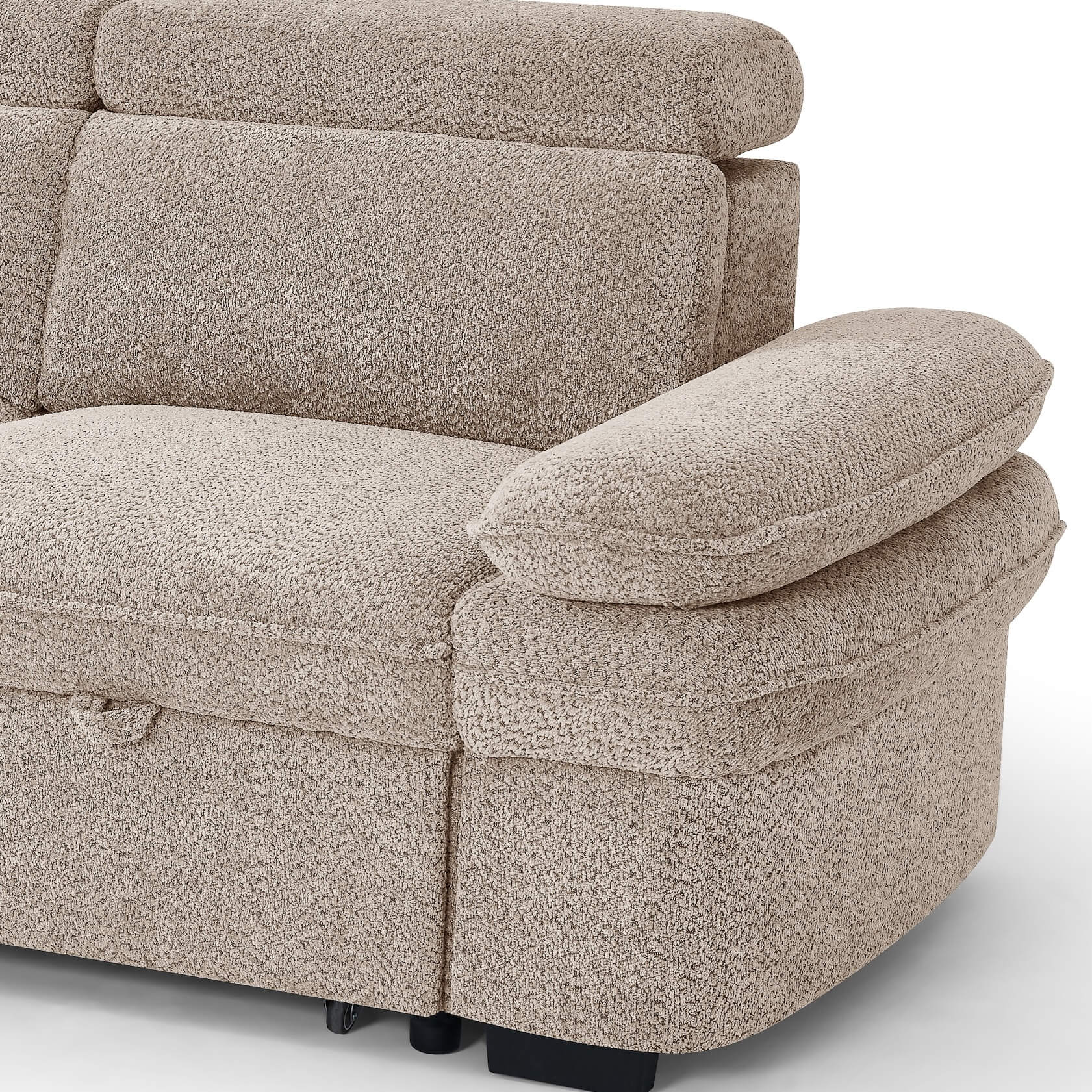 Harlow Beige Corner Sofa Bed