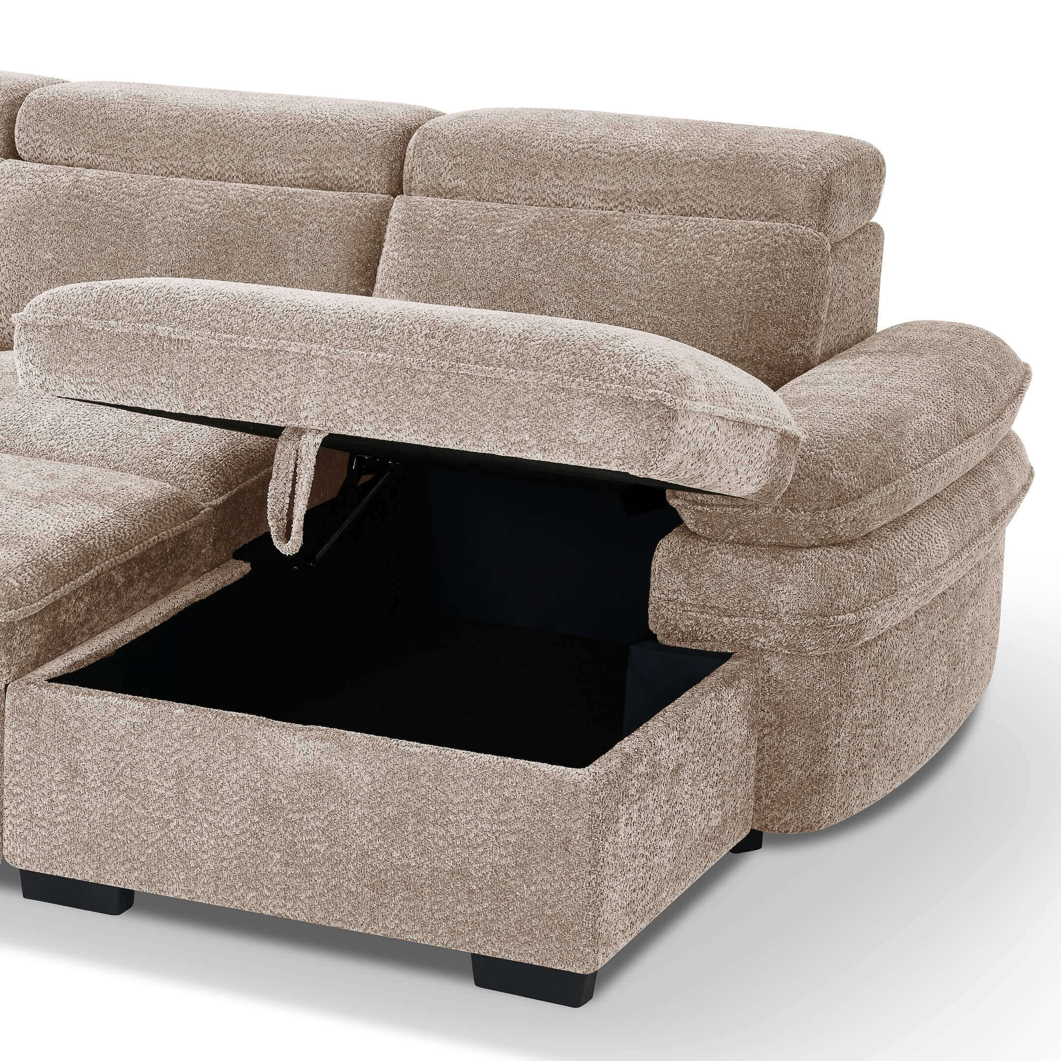 Harlow Beige U Shape Sofa Bed