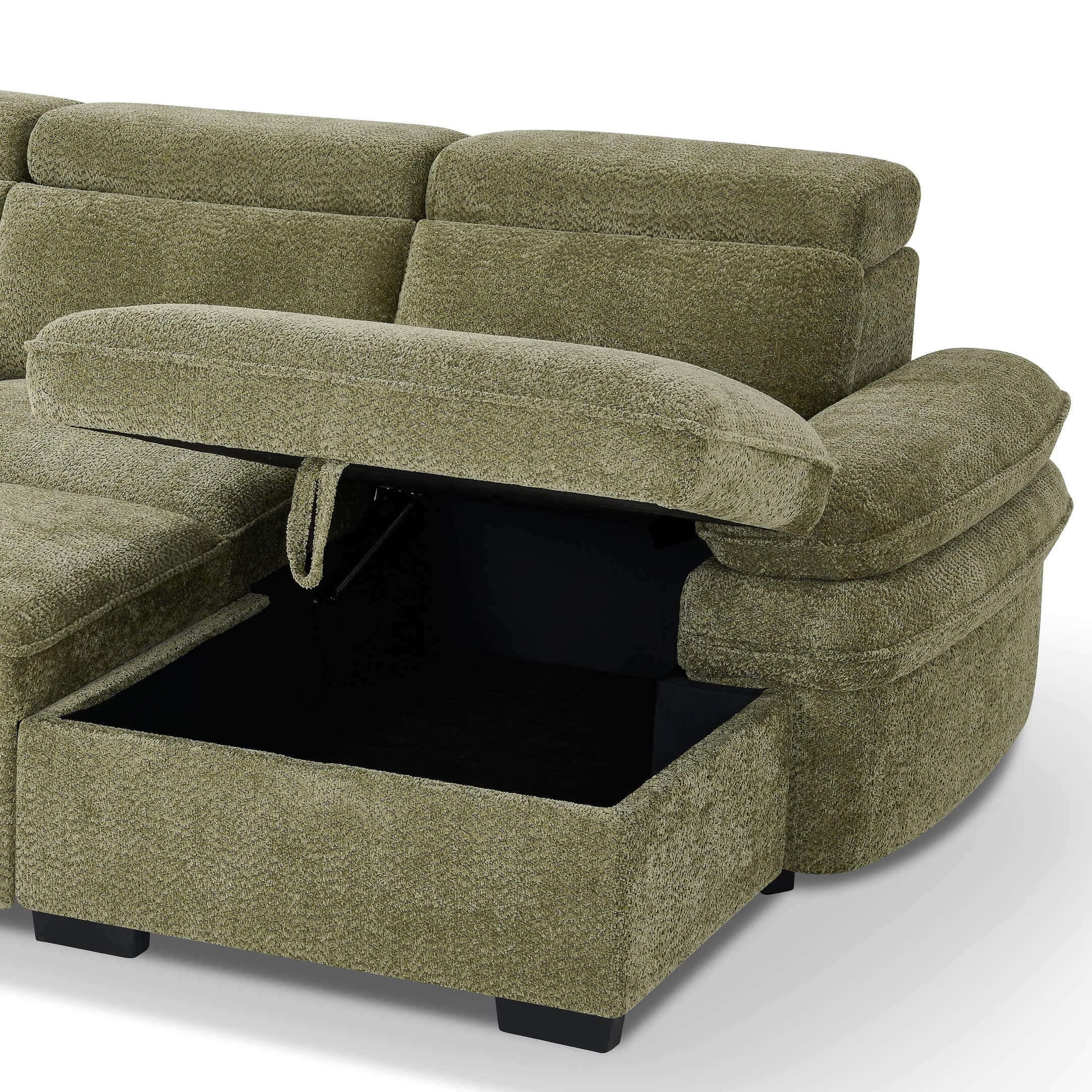 Harlow Green U Shape Sofa Bed