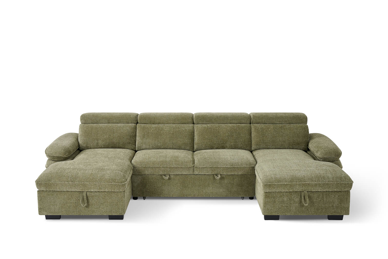 Harlow Green U Shape Sofa Bed