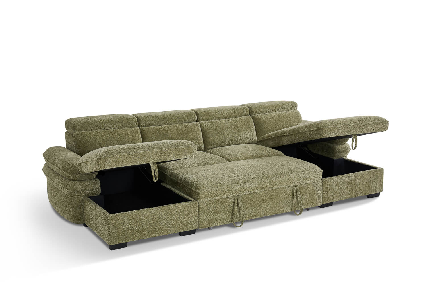 Harlow Green U Shape Sofa Bed