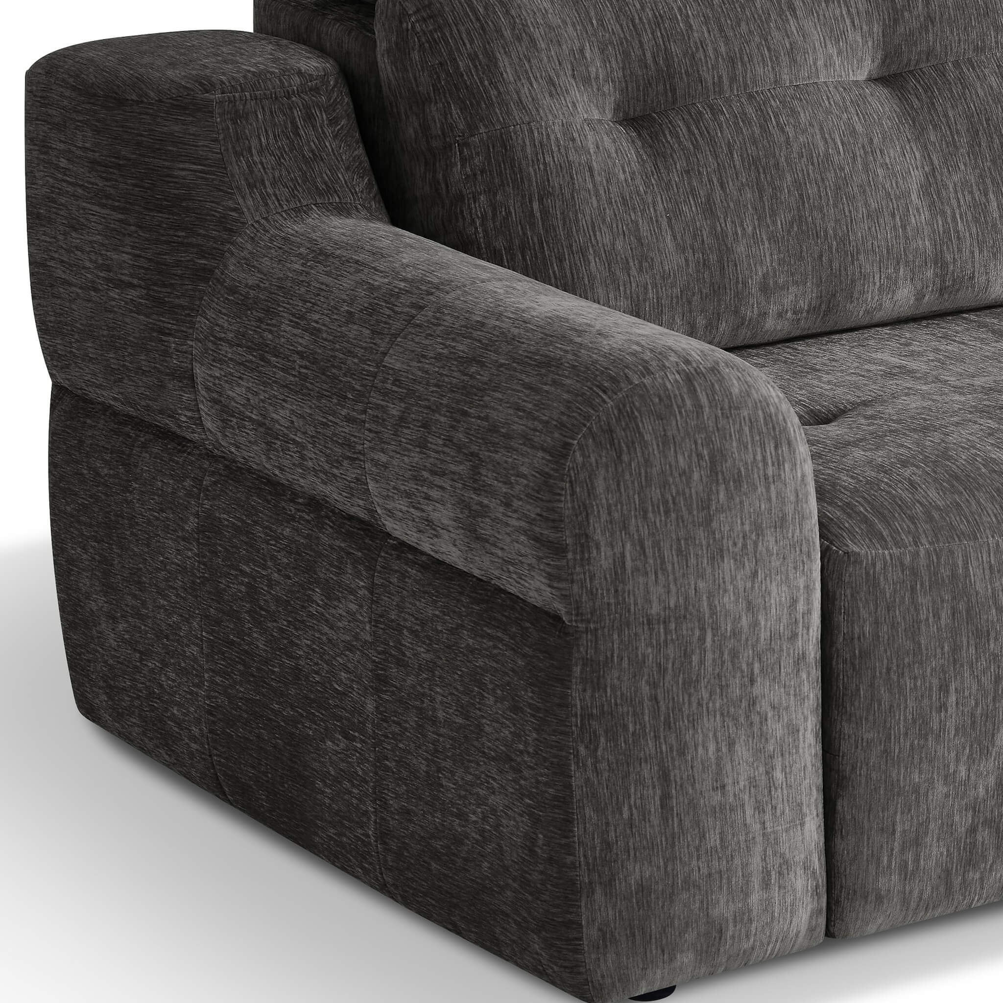 Harrison Grey 3 Seater Power Slider Sofa