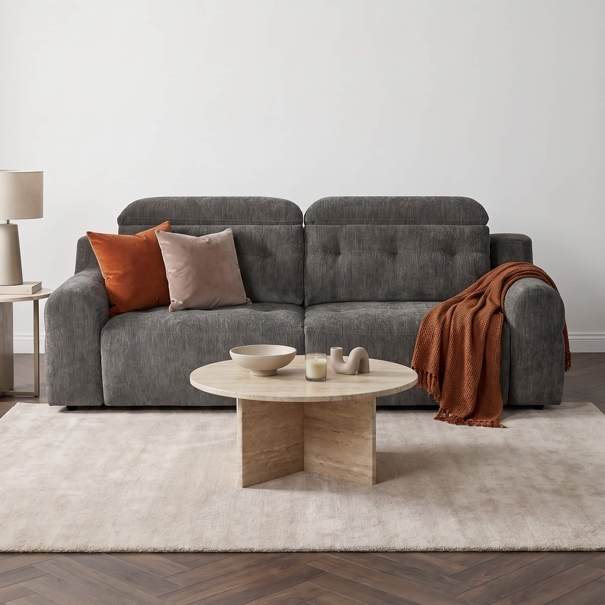 Harrison Grey 3 Seater Power Slider Sofa