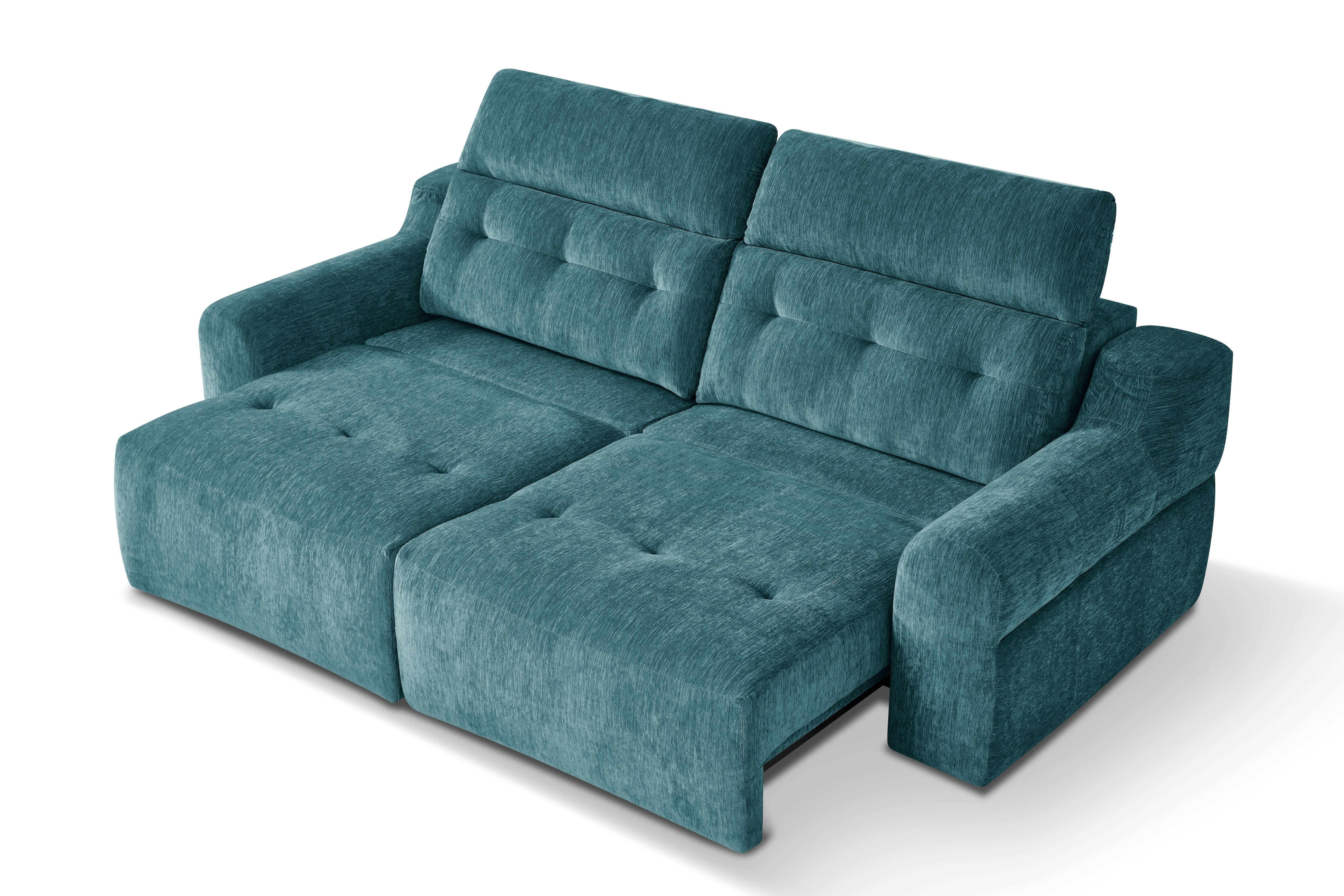 Harrison Teal 3 Seater Power Slider Sofa