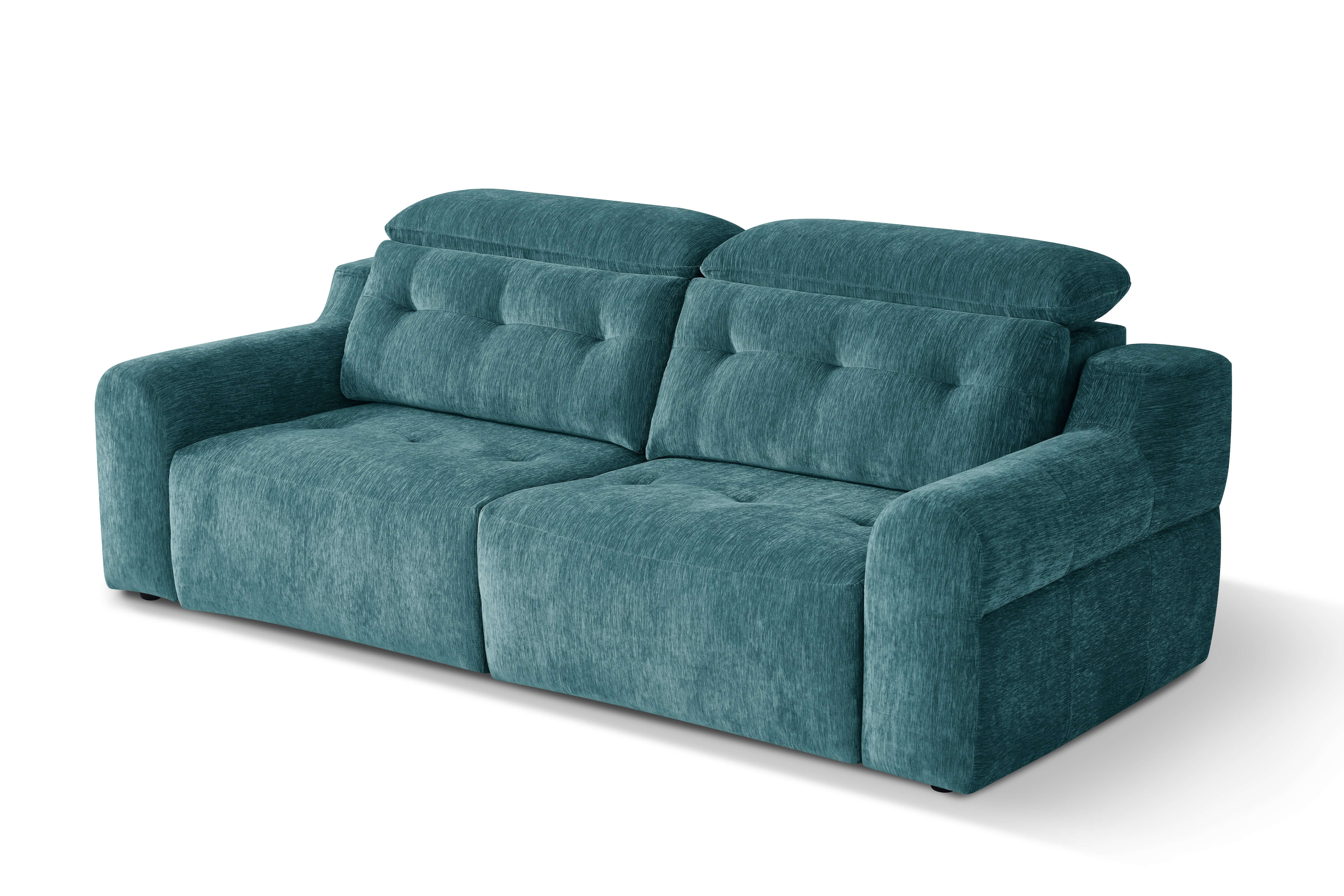 Harrison Teal 3 Seater Power Slider Sofa