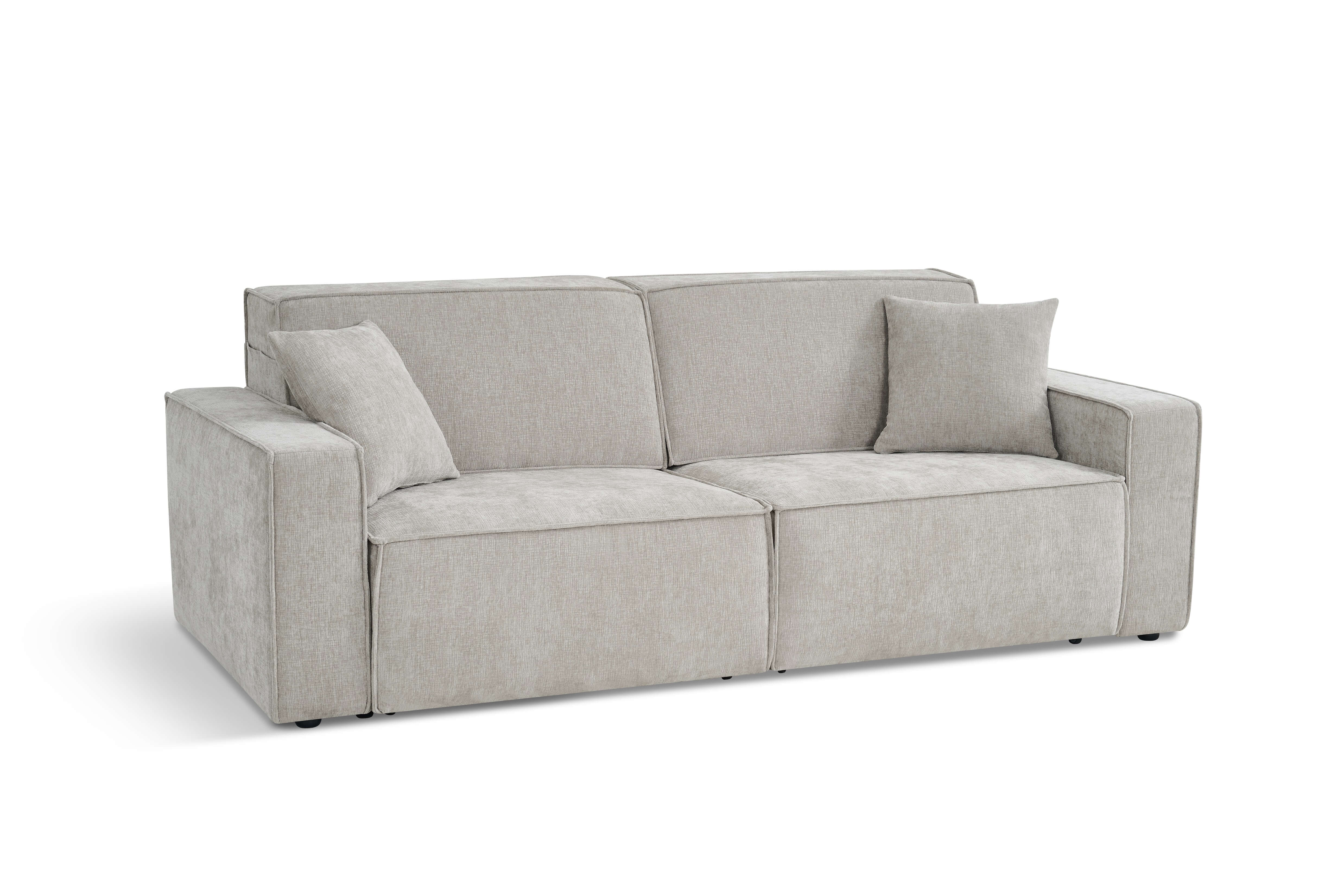 Houston Beige 3 Seater Power Slider Sofa