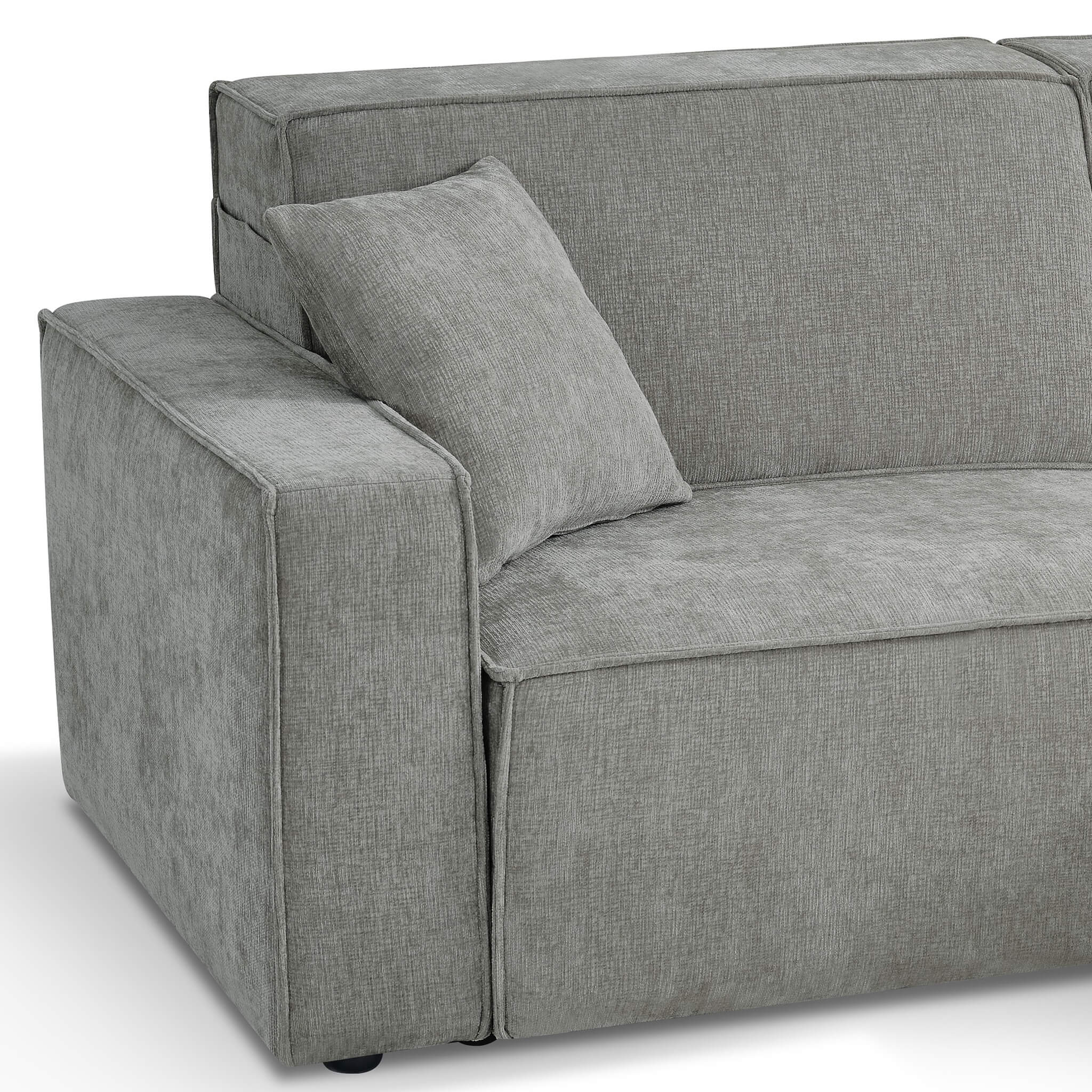 Houston Grey 3 Seater Power Slider Sofa